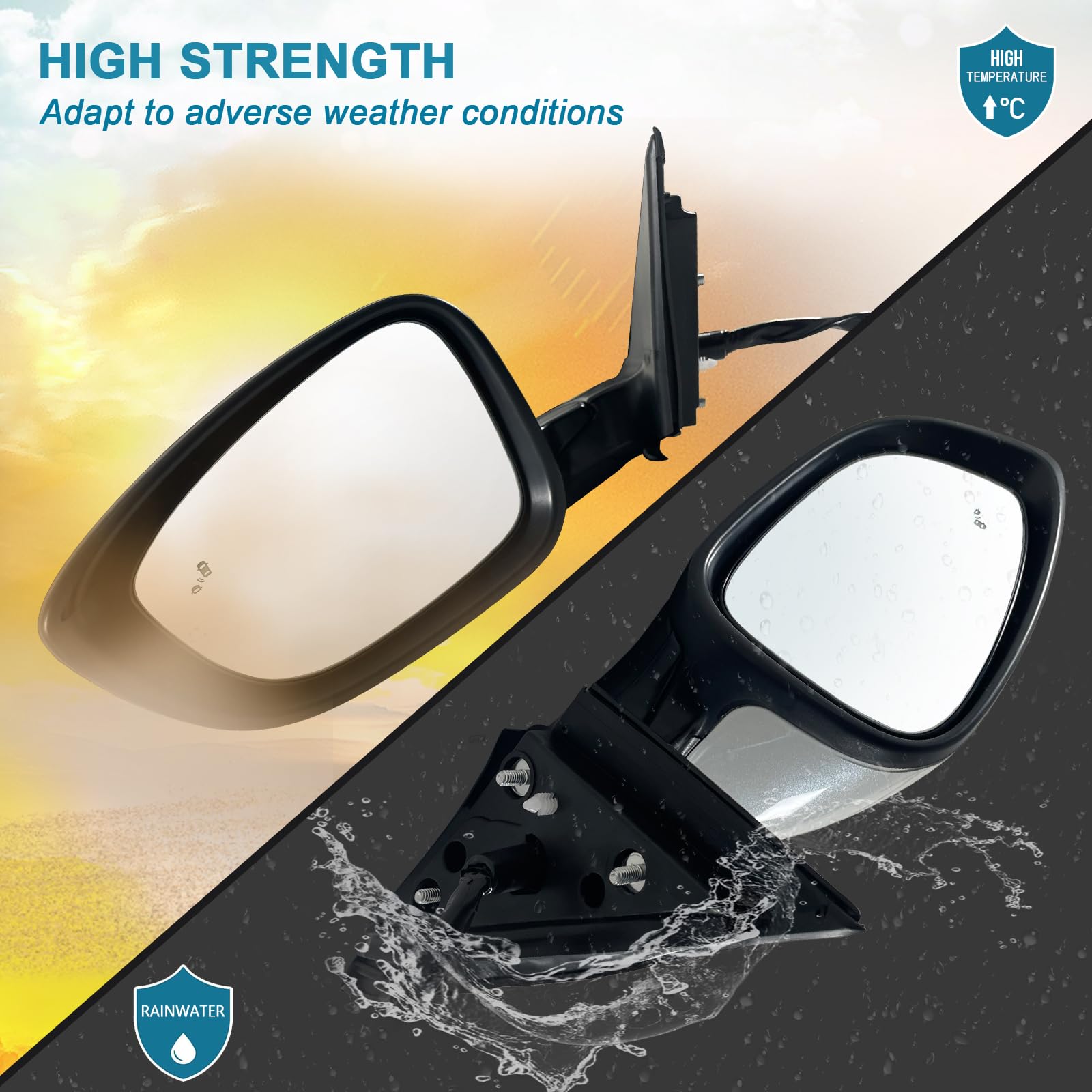 Lqito Left Driver Side Mirror for 2018-2022 Honda Accord - Power Glass, Heated, Blind Spot, 7Pins, Platinum White Pearl, Replaces HO1320329