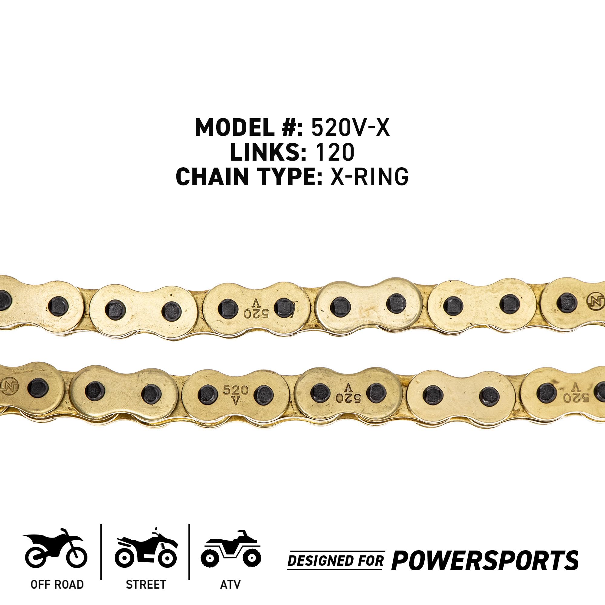 Niche Gold 520 X-Ring Chain 120 Links With Connecting Master Link