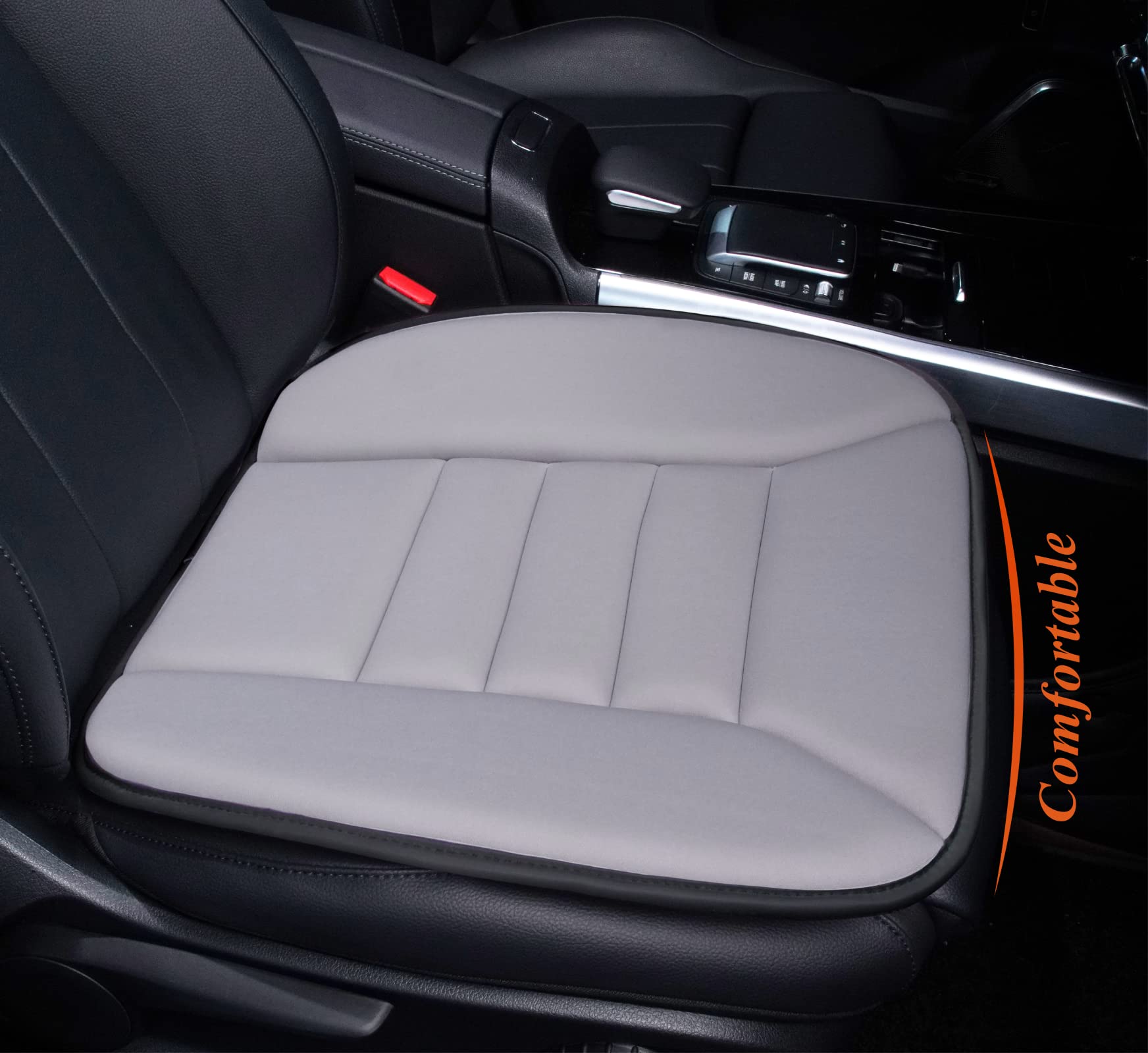 Kingphenix Car Seat Cushion With 1.2Inch Comfort Memory Foam, Seat Cushion For Car And Office Chair (Gray)