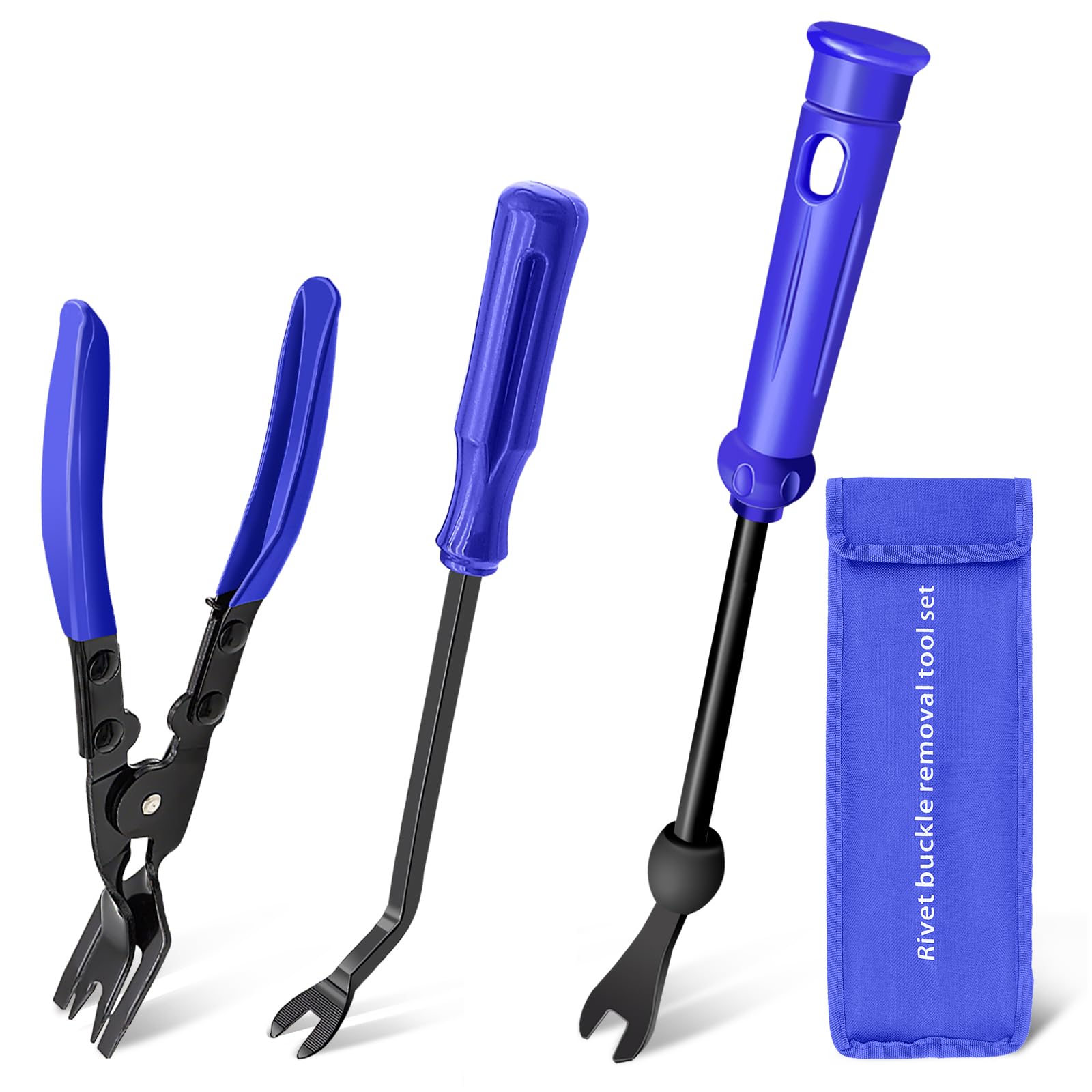 Zecirl 3 Pcs Clip Pliers and Fastener Remover,Clip Removal Tool Panel Clip Removal Pliers Car Trim Rivet Removal Pry Tool Repair