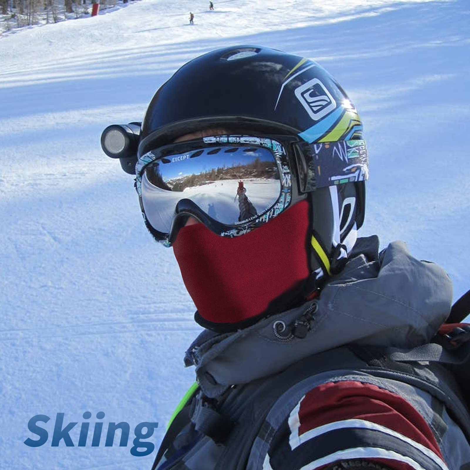 Yeslife Red Ski Mask, Balaclava Face Mask For Men And Women - Skiing, Snowboarding, Motorcycle, Uv Protection & Wind Protection