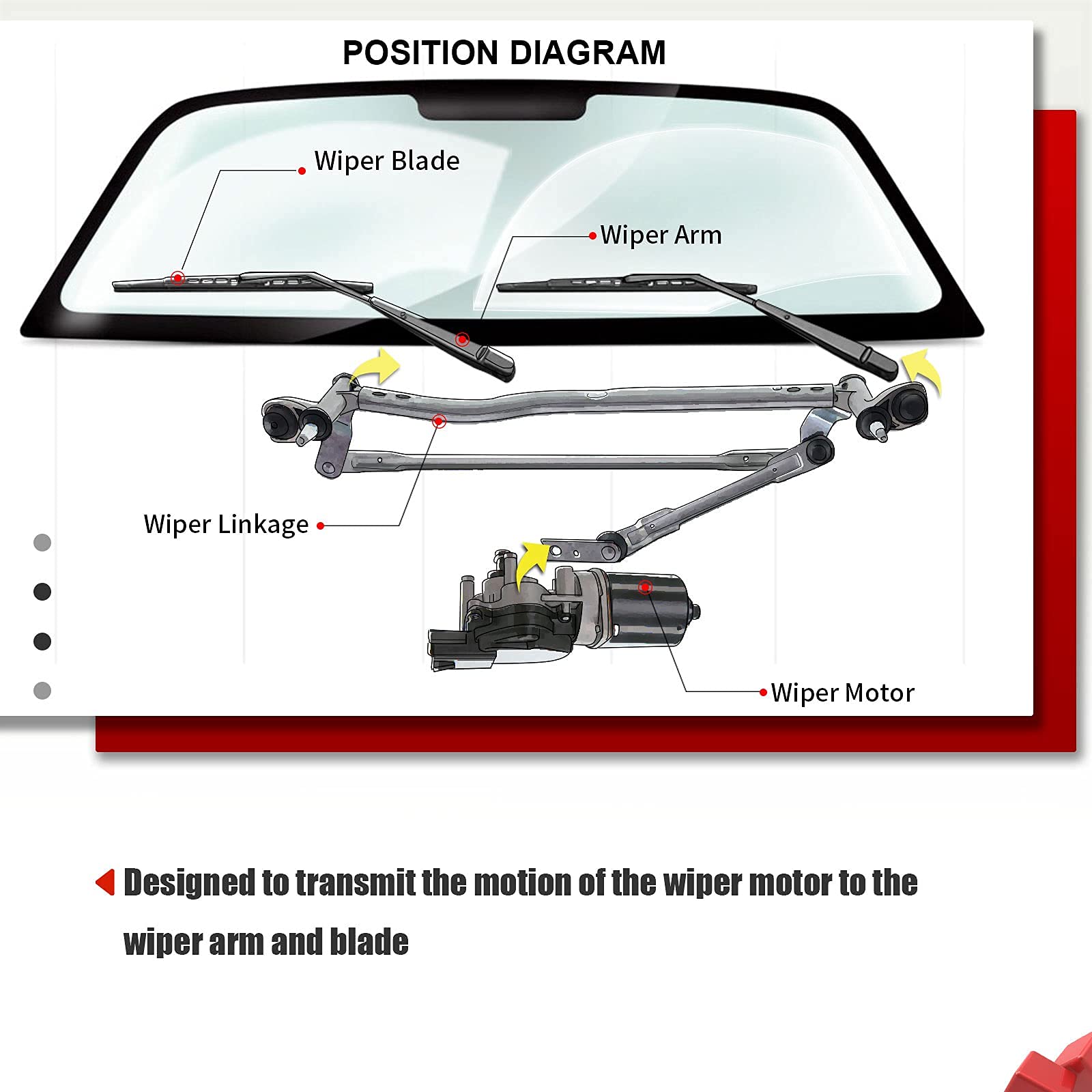 A-Premium Front Windshield Wiper Transmission Linkage Assembly Compatible With Chevrolet, Pontiac And Saturn Vehicles - Malibu 2