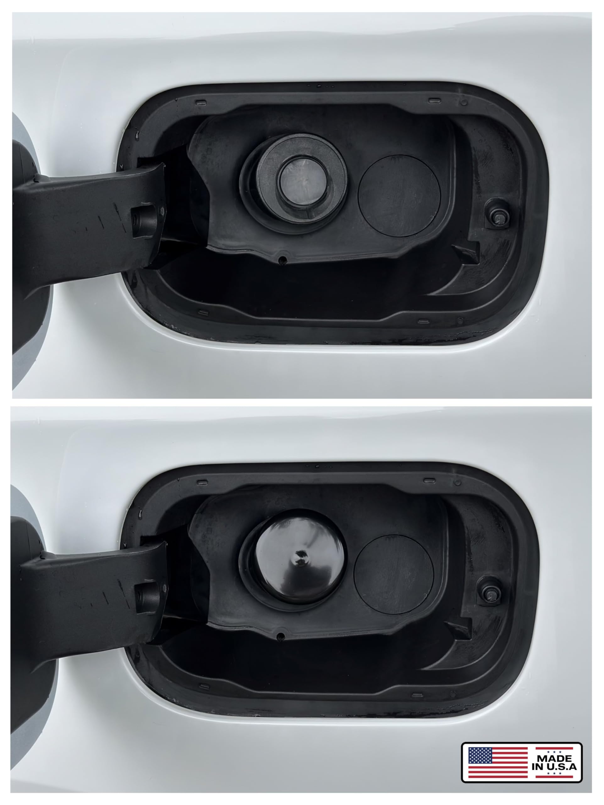 Cap & Shield Capless Gas Cap Cover - Black Vinyl, 2.375in ID, Model 2375-bk-1, Compatible with GMC, Chevrolet, Buick & Cadillac