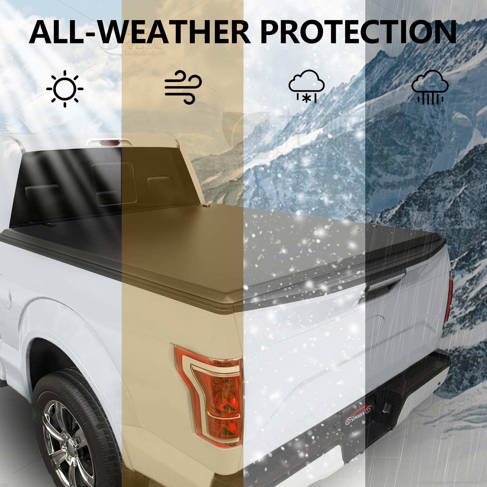 XTWEEX Soft Roll Up Truck Bed Tonneau Cover Fits 2000-2006 Toyota Tundra Fleetside (Not for Stepside) 6.5 FT Bed