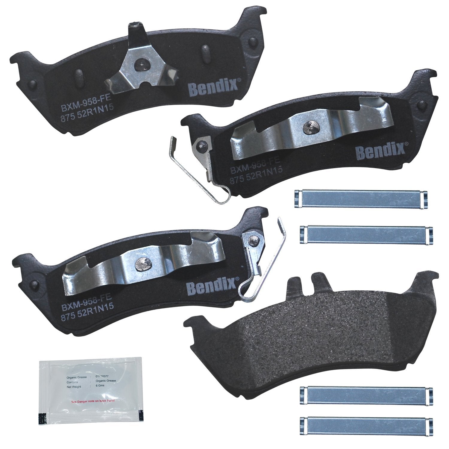 Bendix Priority1 Cfm875 Semi-Metallic Rear Brake Pads For Mercedes-Benz Ml320 2003-1998, Ml350 2005-2003, Ml430 1999-1998