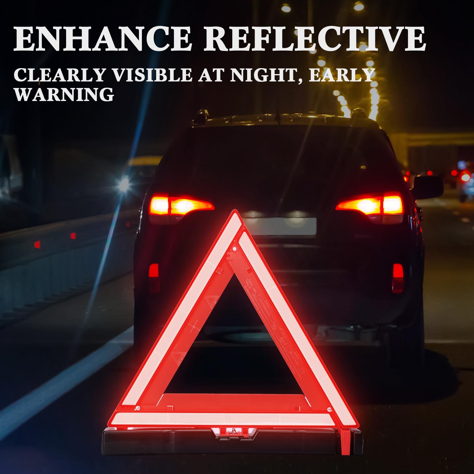 Kanayu Warning Triangle Dot Approved Foldable Emergency Safety Warning Triangles Reflective Road Safety Triangle With Carrying C