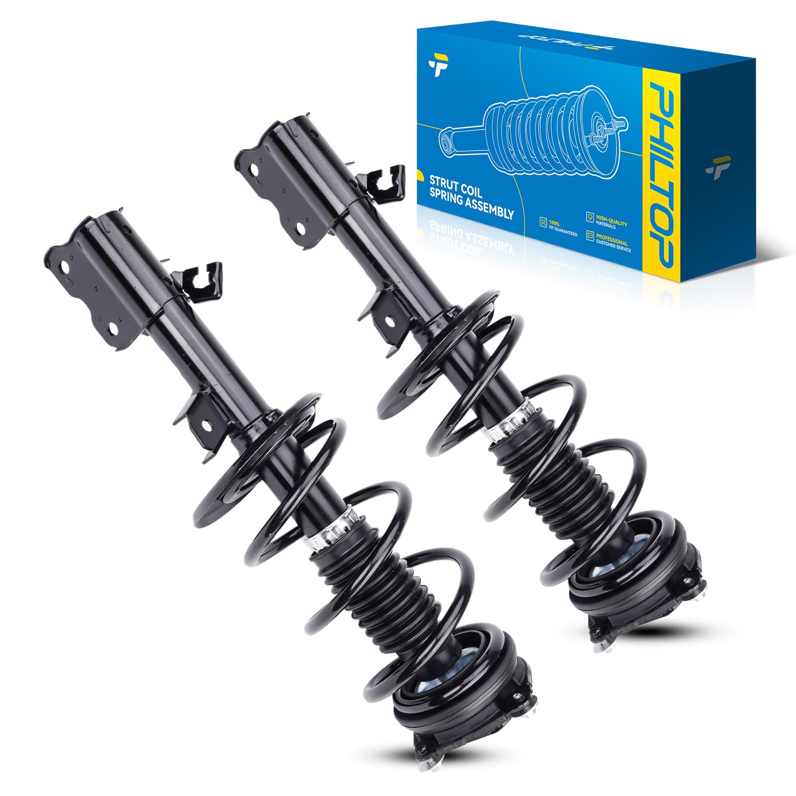 Philtop Front Struts Shock Absorber Fit For Rogue 2008 2009 2010 2011 2012 Awd, Complete Struts With Coil Spring Assembly, Quick