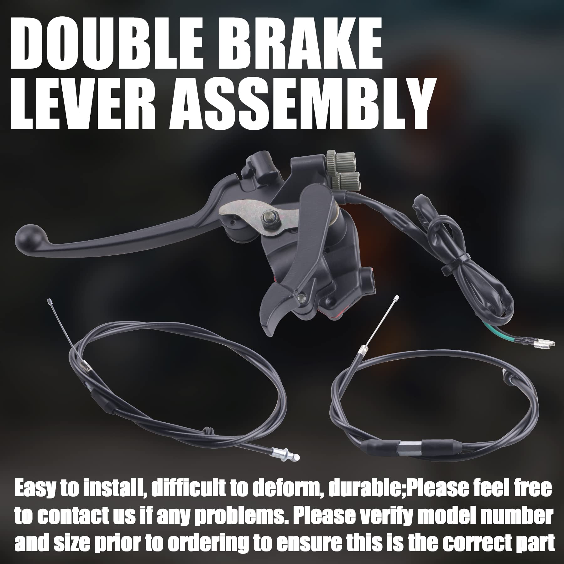 MRELC 7/8'' Thumb Throttle with Dual Brake Lever Assy 50 & 90cc throttle cable Compatible with 50cc 90cc 150cc 250cc ATV Quad Ro