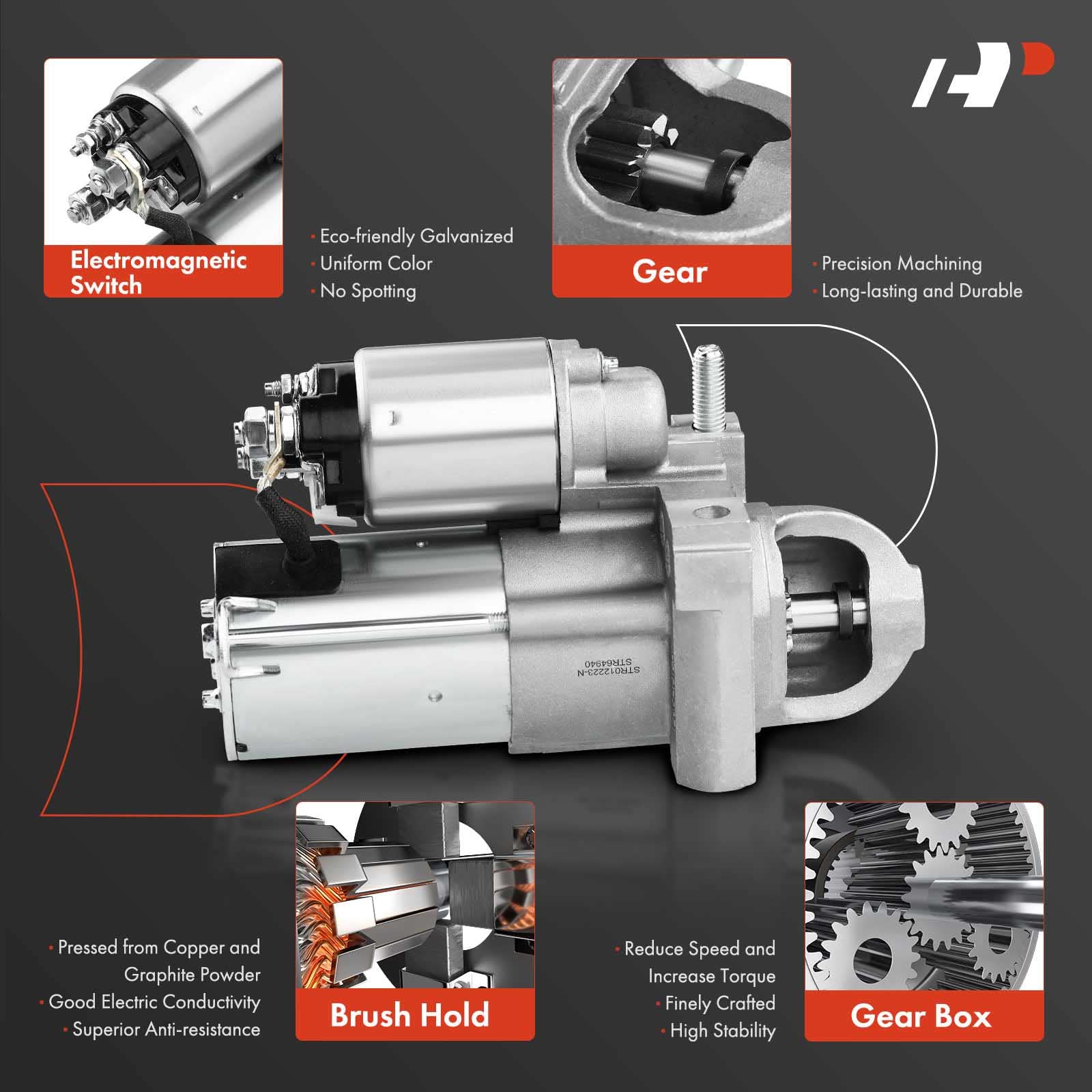 A-Premium Starter Motor Compatible With Chevy Silverado, Tahoe & Gmc Sierra, Yukon & Cadillac Escalade & Buick Rainier, 4.8L 5.3