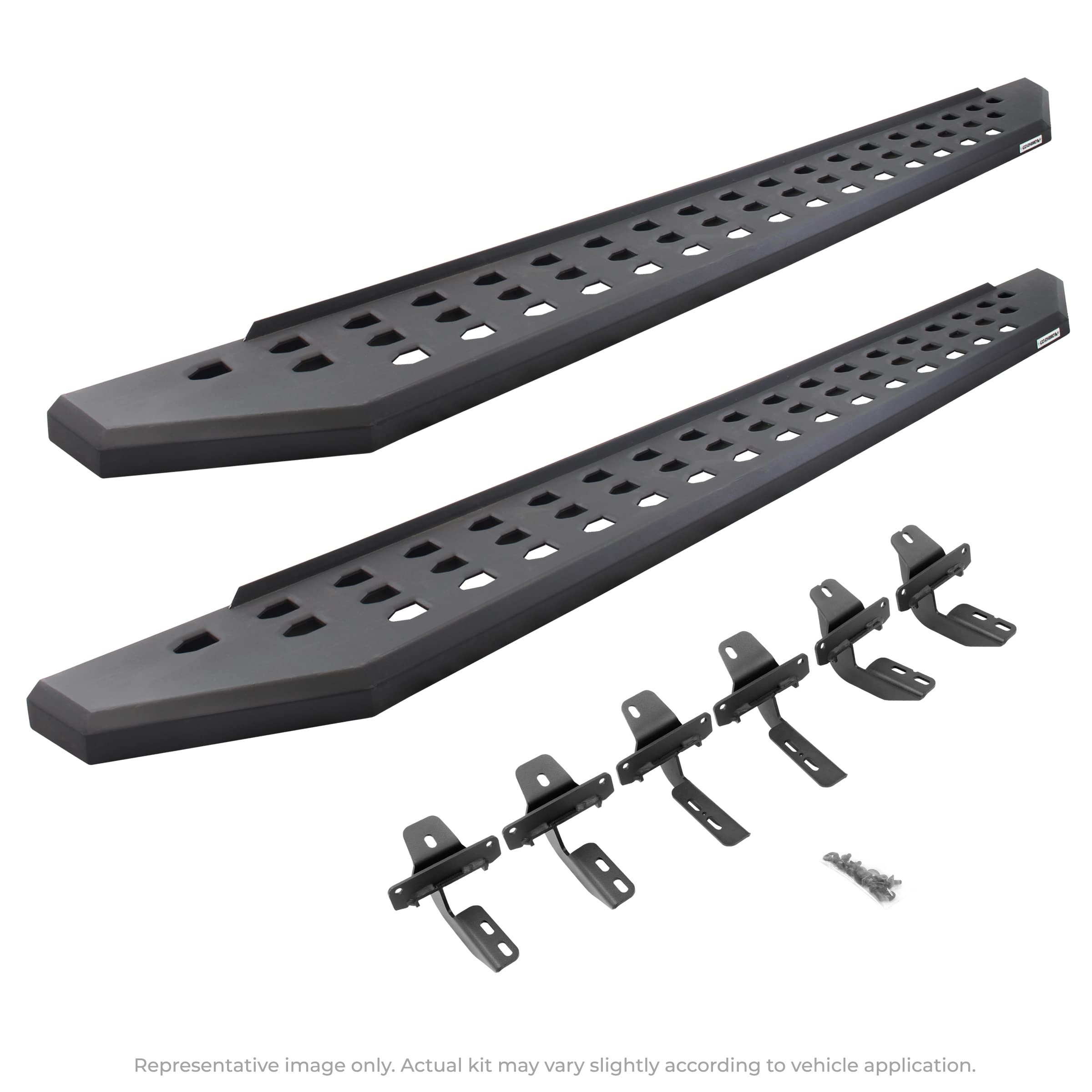 Go Rhino 69404880Pc Rb20 Running Boards With Mounting Brackets Kit For 19-24 Gmc, Chevrolet (Extended Cab Pickup)