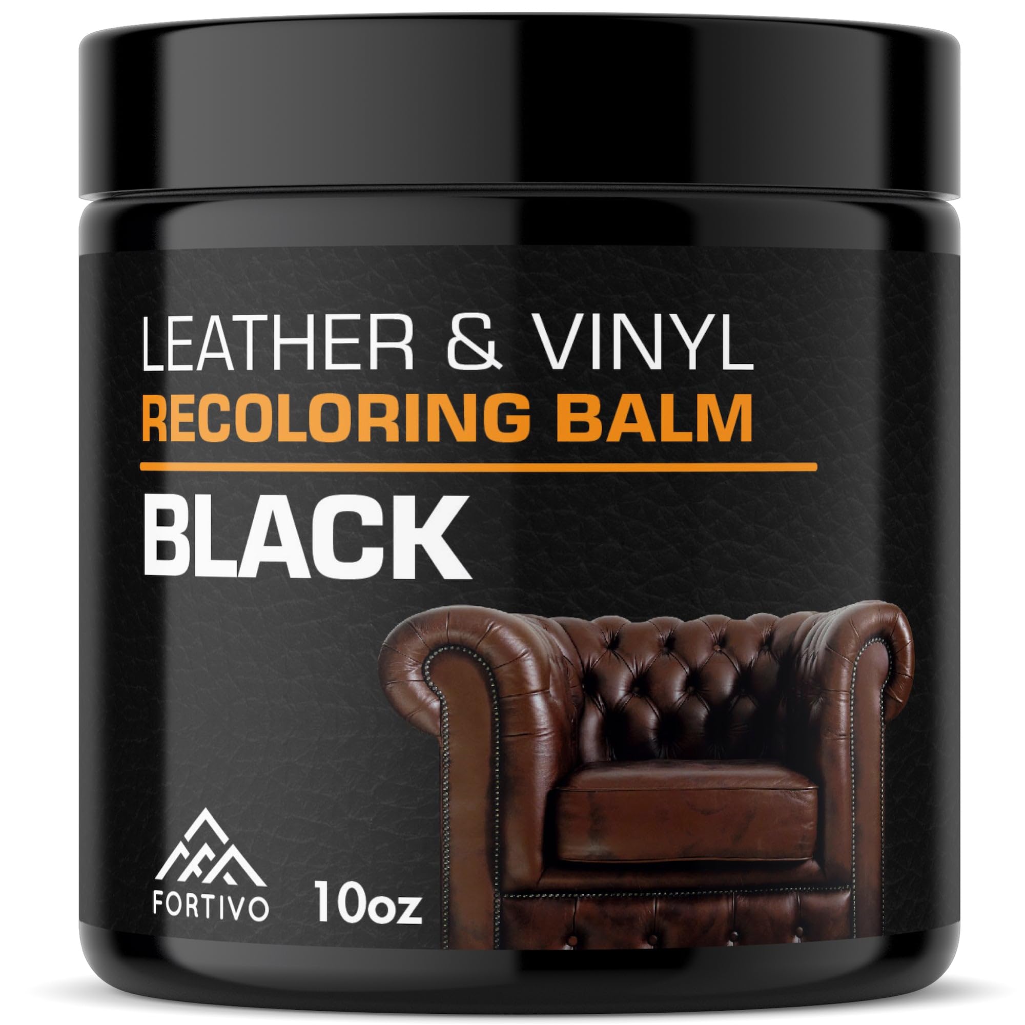 Fortivo Leather Recoloring Balm, Color Restorer For Couches And Car Seats, Leather Scratch Remover And Dye, 10 Oz