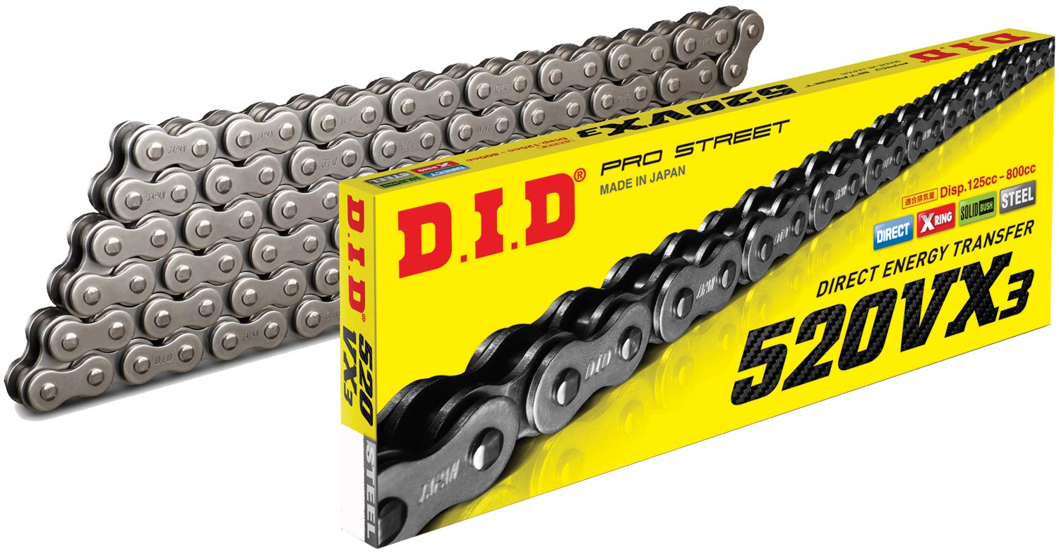 Did (520Vx3-128) Steel 128 Link High Performance Vx Series X-Ring Chain With Connecting Link
