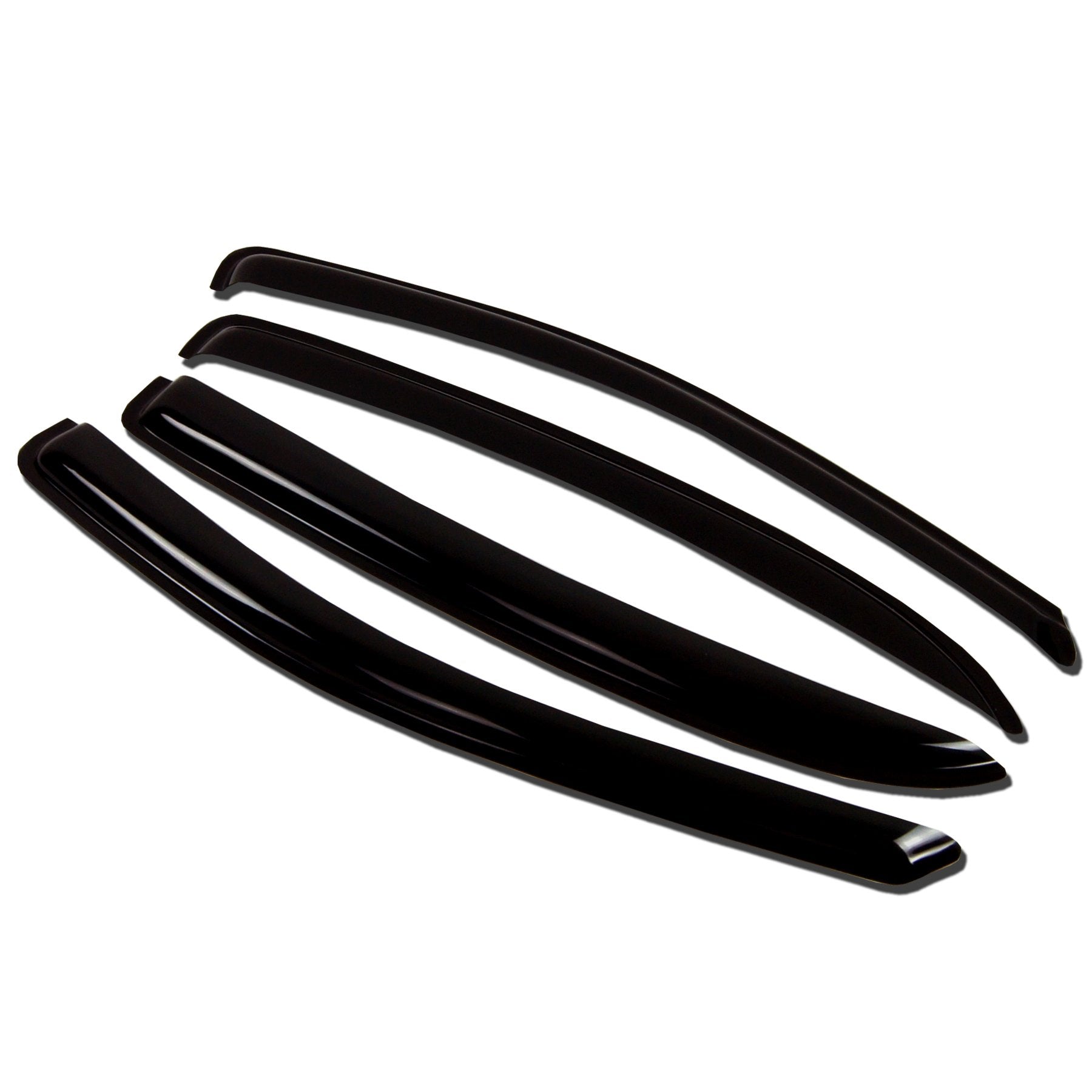 TuningPros WV-656B Window Visor Deflector Rain Guard Dark Smoke 4-pc Set