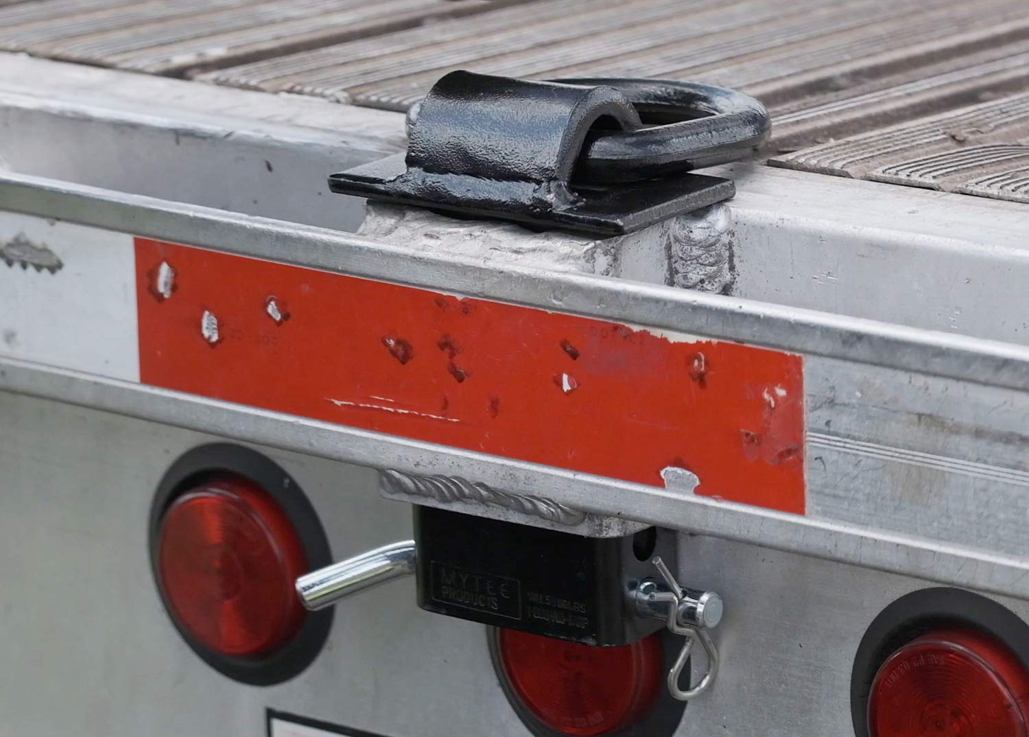Mytee Products Heavy Duty Adjustable Trailer Stake Pocket D Ring Zinc Coated W/ 1/2'' Hitch Pin, Load Limit 5400 Lbs & 4 Adjusta