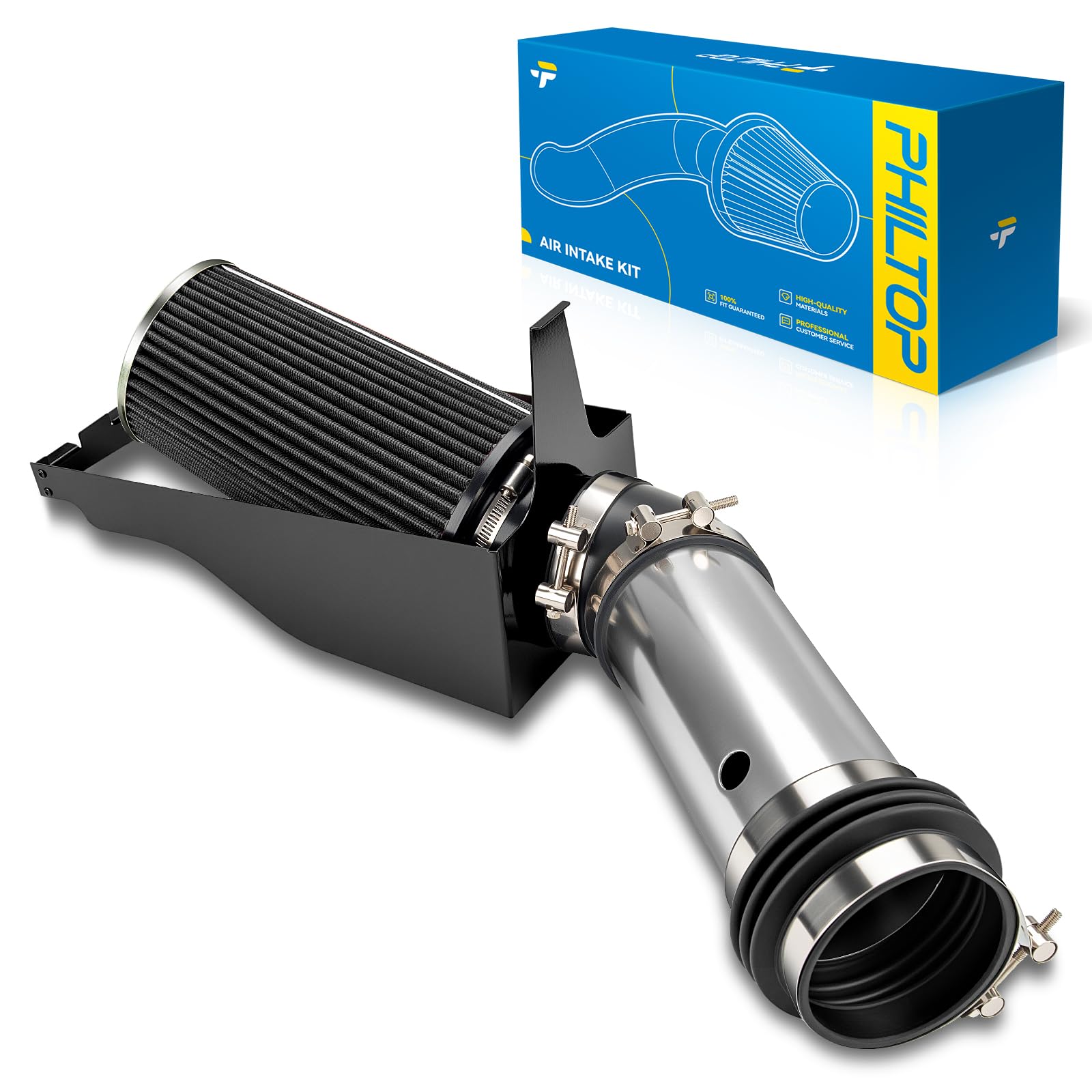 PHILTOP 4 Cold Air Intake Kit System + Heat Shield Compatible with Ford F250/F350 Super Duty 1999-2003 V8 7.3L, Excursion 2000-2