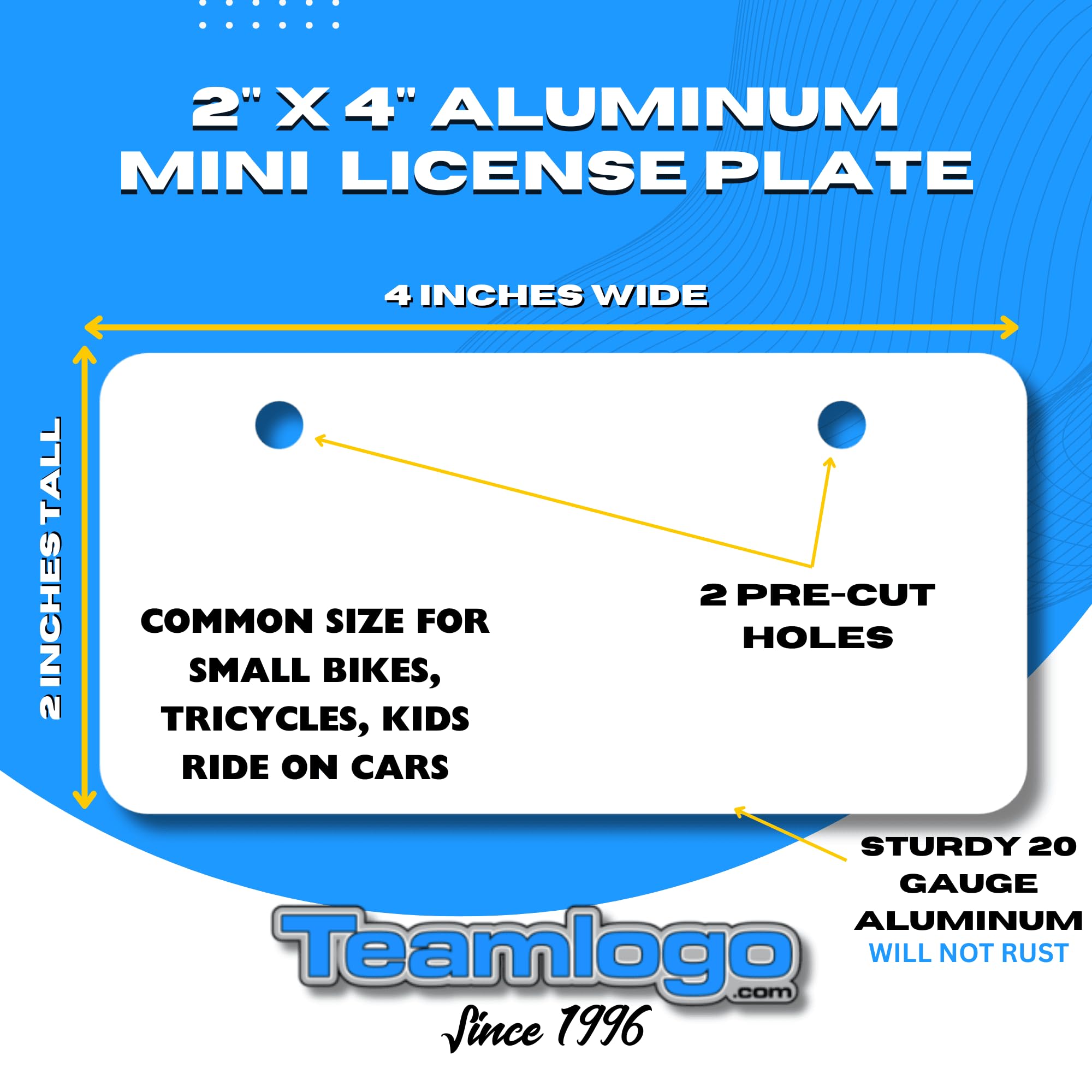 Teamlogo - Personalized Colorado License Plate - Custom Aluminum Name, Text Or Number Plate - Customized License Bike Accessorie