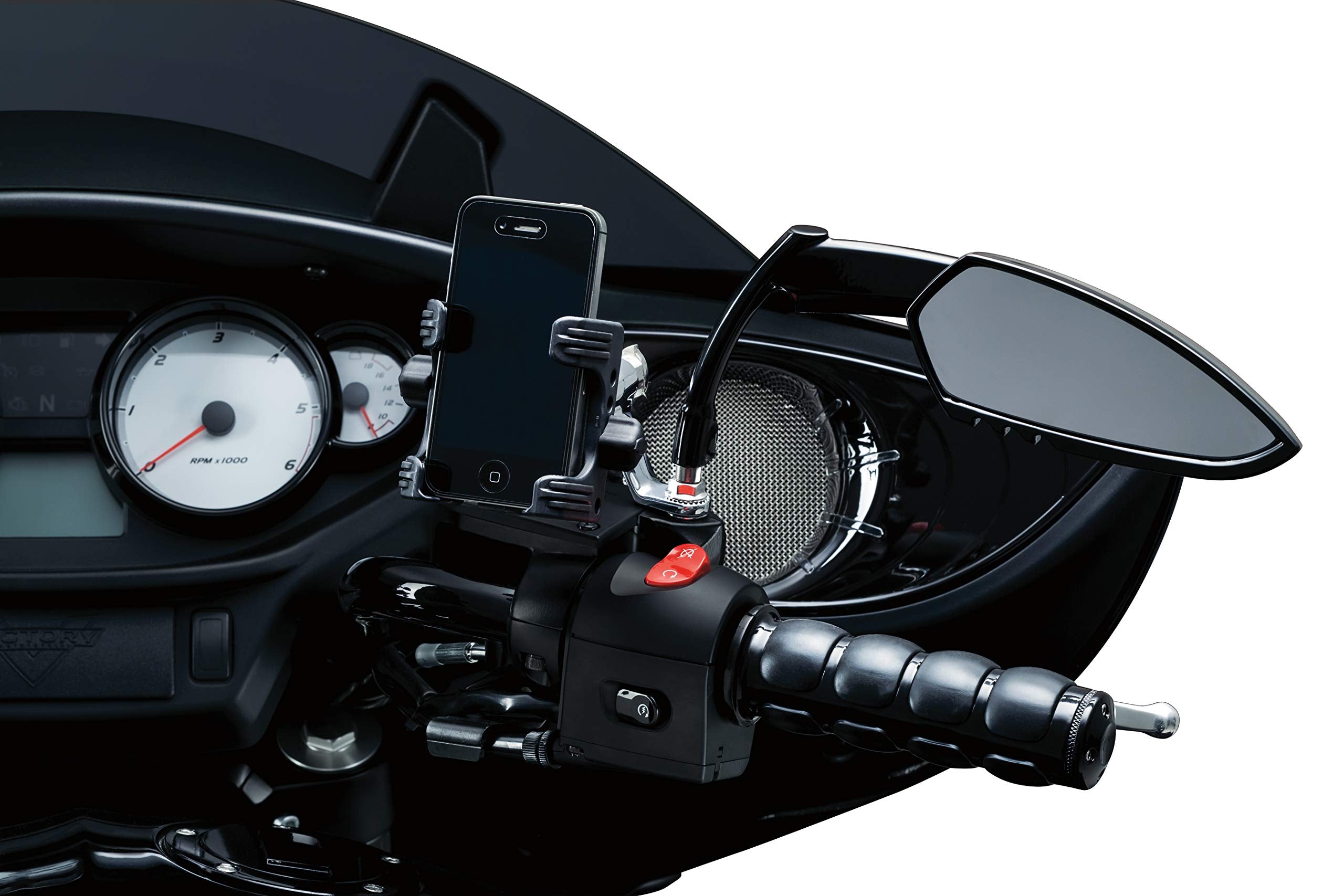 Kuryakyn 6340 Premium ISO Handlebar Grips, 1" Diameter, Gloss Black, Universal Fit for Motorcycles, 1 Pair