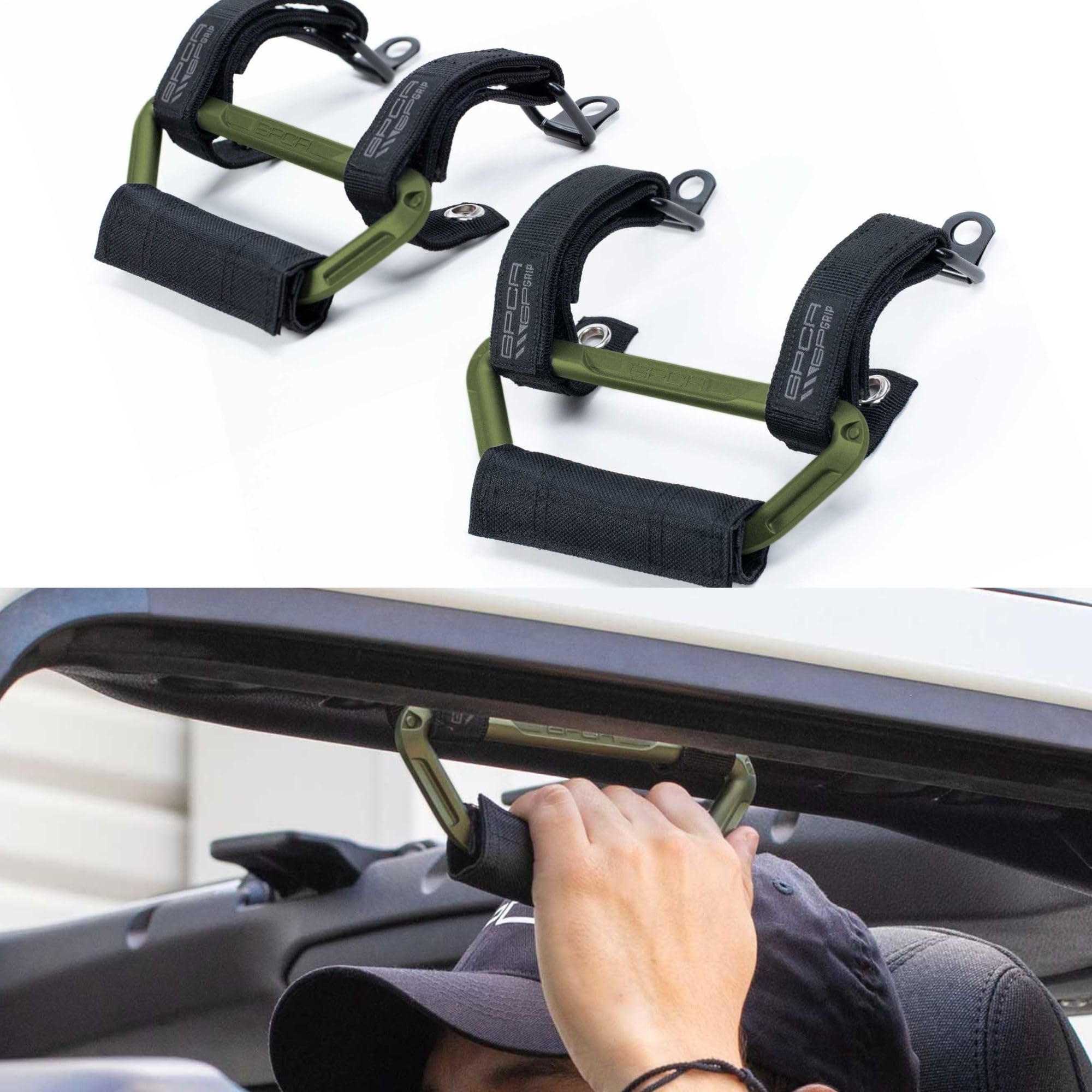 GPCA GP Grip Air Grab Handles Designed for 2024+ Jeep Wrangler JL 4xe Gladiator w/Airbag Compatible - Aero-Grade Aluminum, Paten
