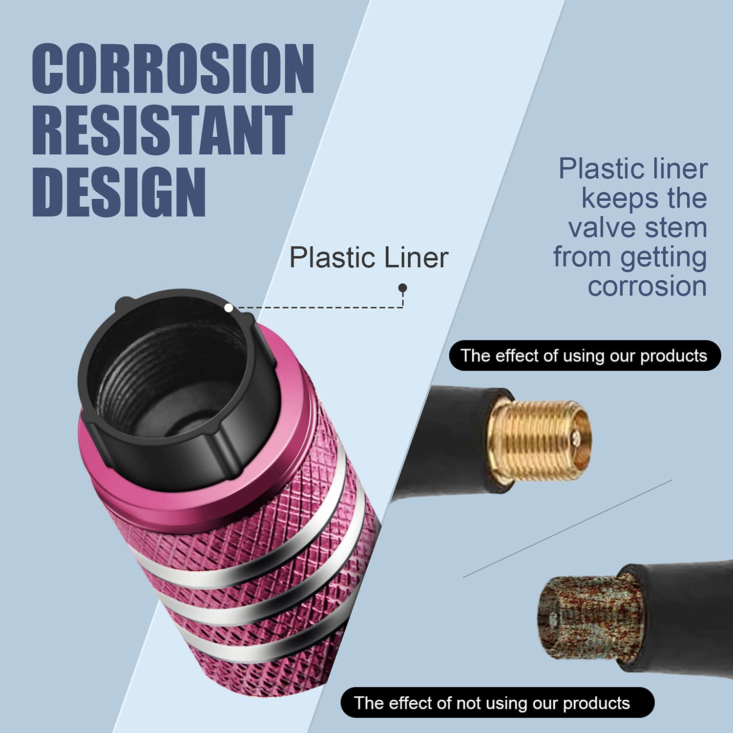 Tire Valve Stem Cap Cover - (5 Pack) Tire Air Cap Metal With Plastic Liner Corrosion Resistant Leak-Proof Halloween Pumpkin Car