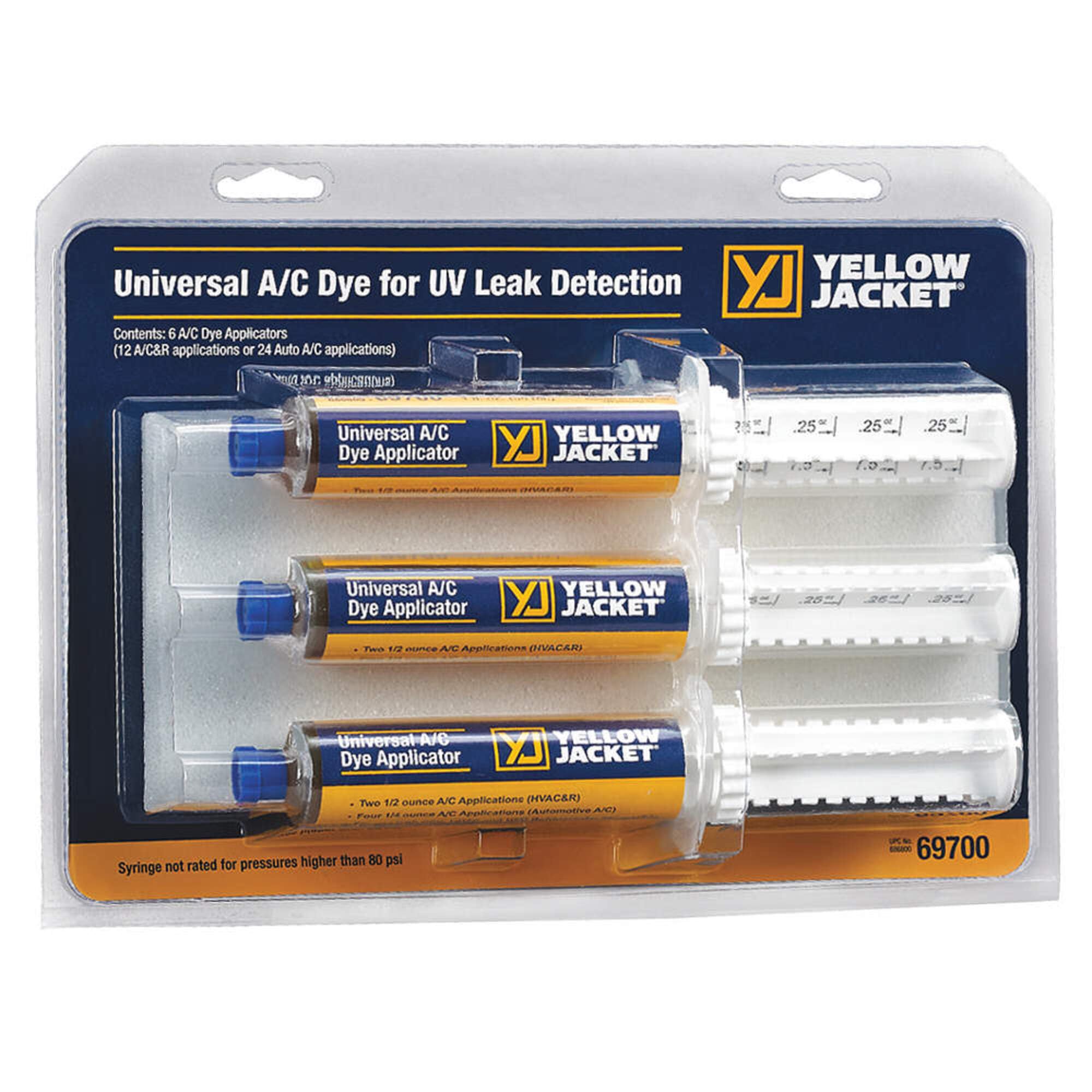 Yellow Jacket 69700 6pack Universal A/C Dye for UV Leak Detection
