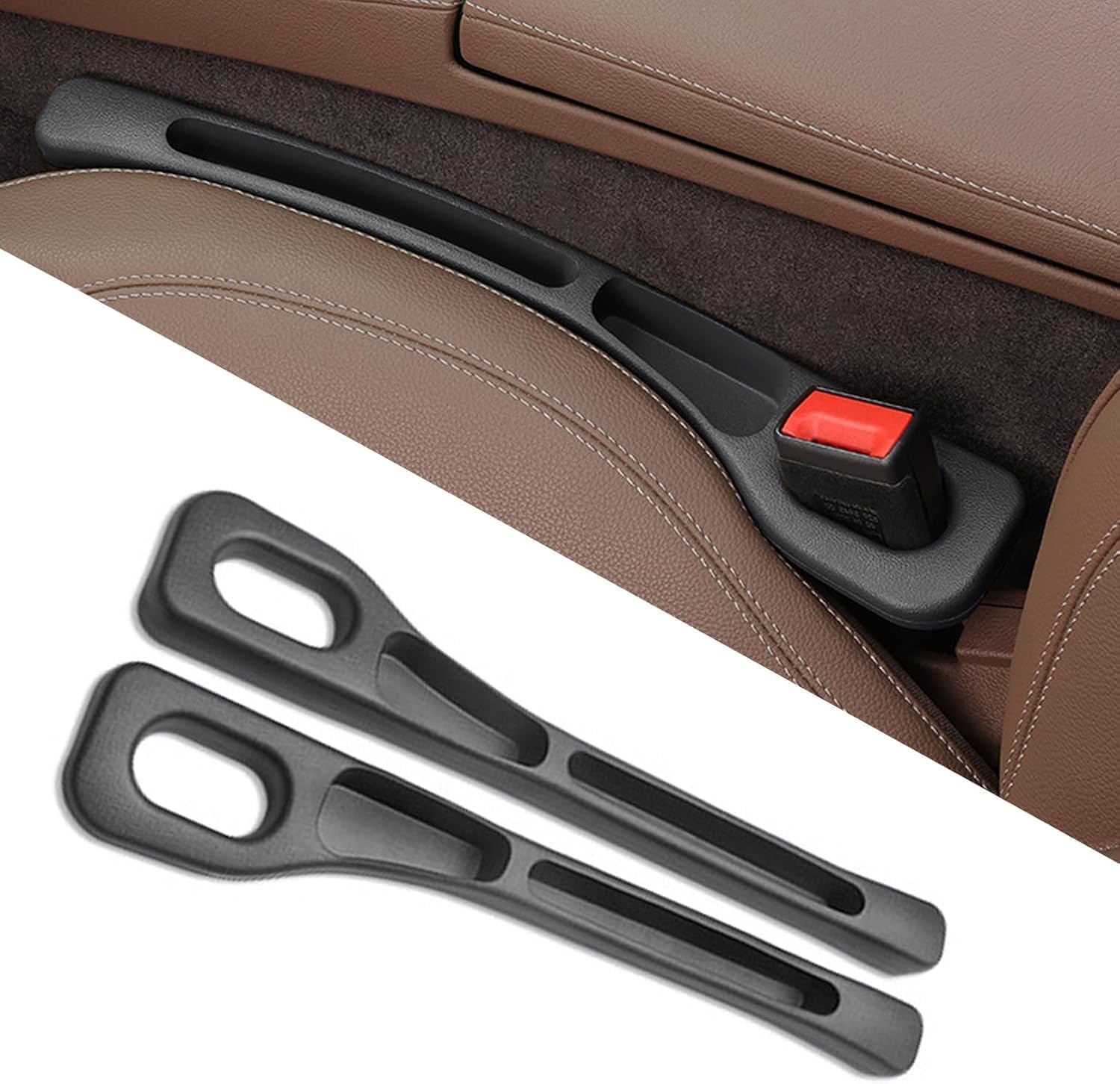 PAVMISH CREATION Car Seat Gap Filler Organizer 2Pcs | EVA Seat Gap Pad with Buckle Base | Car Phone Holder Gap Blocker Between S