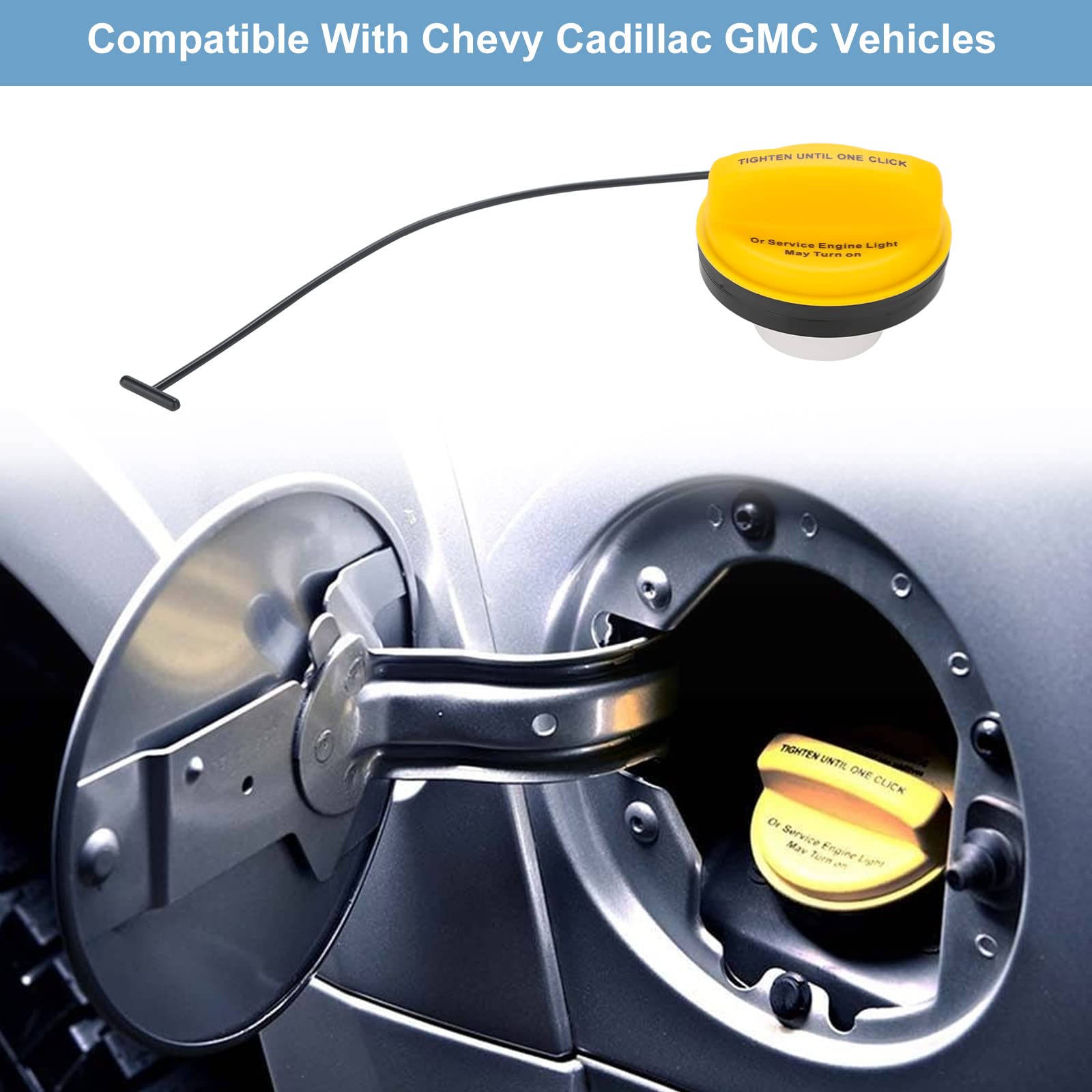 Fuel Tank Filler Cap,Gas Cap Compatible with Chevy Cadillac GMC-2012-2013 Avalanche Silverado 1500, 2012-2014 Silverado 2500HD 3