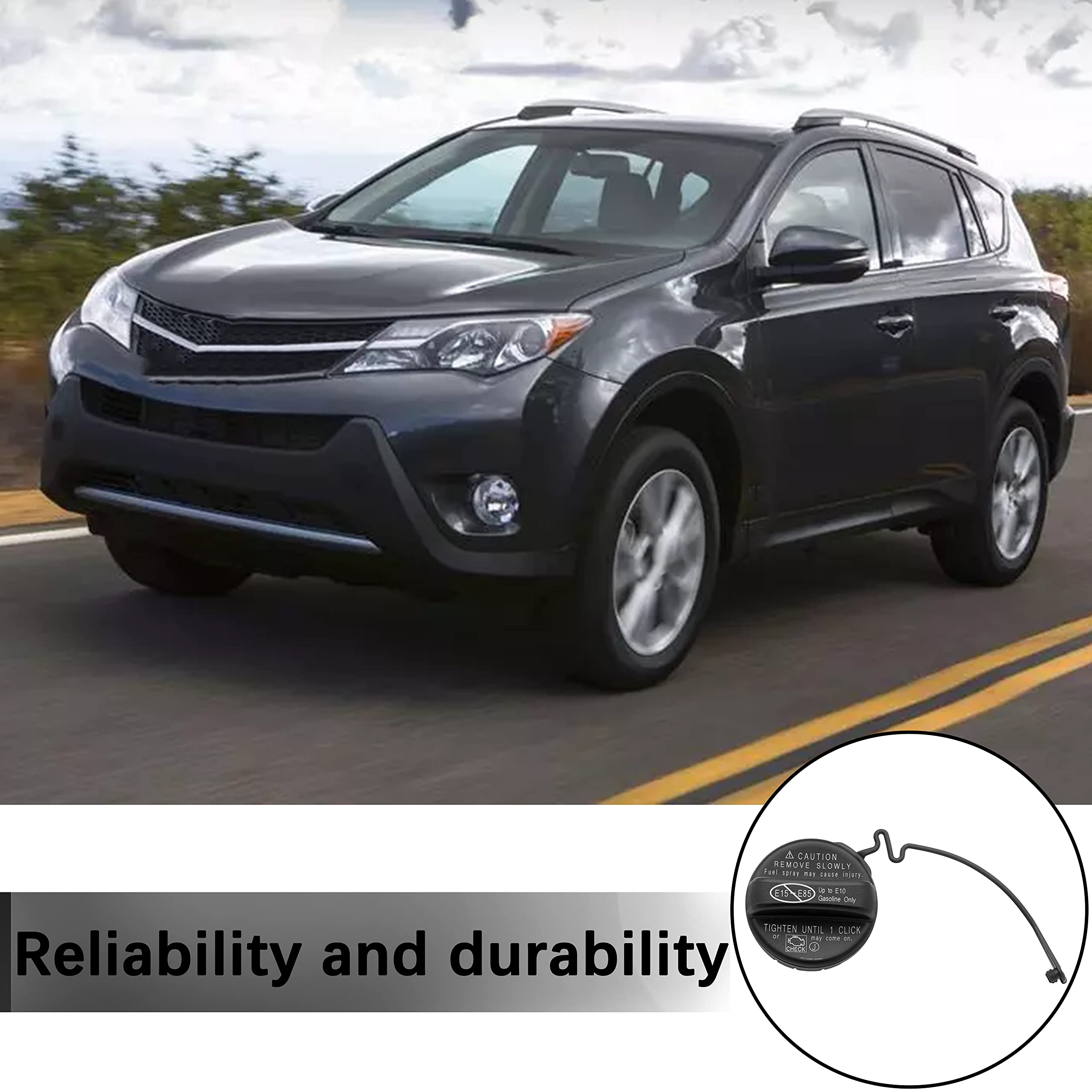 YITHSWAY Black Gas Cap Fuel Cap 77300-06040 for Toyota & Lexus Models - Standard Size, Fits 4Runner, Camry, Avalon, Tacoma & More