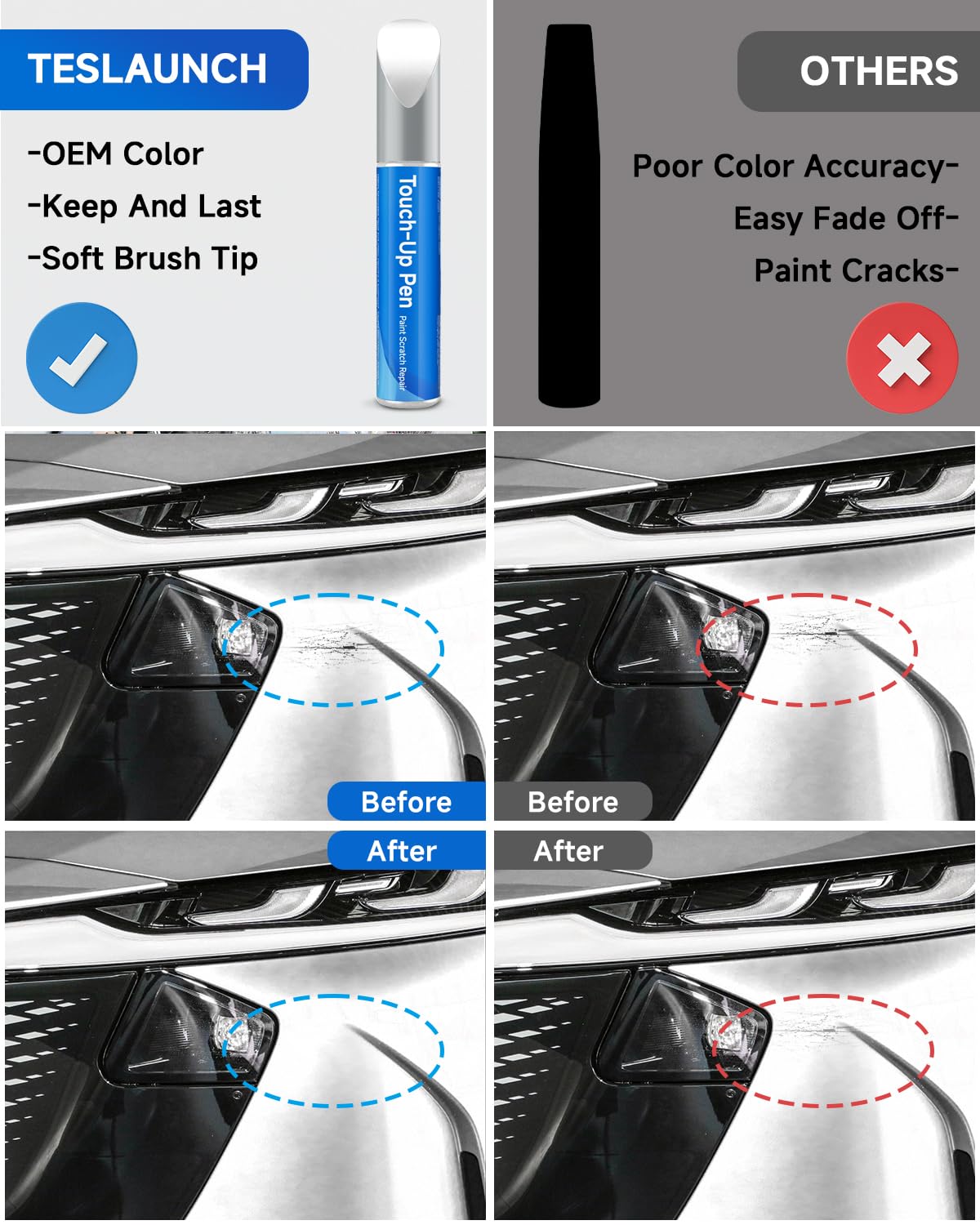 RSACET 34K/41K Crystal White Pearl Tricoat Touch Up Paint Compatible with Mazda Exact Match Touch Up Paint Car Scratch Repair