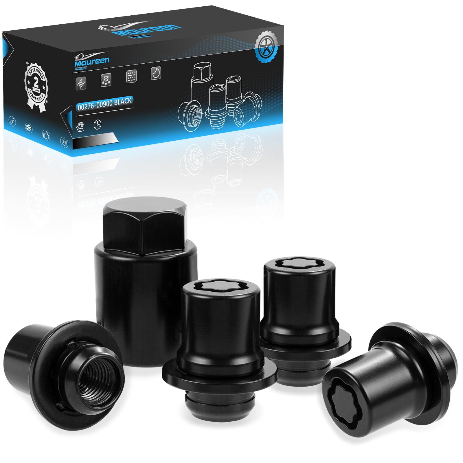 Svipxoxo Chrome Cone Seat Wheel Locks Lug Nuts Set M12 x 1.5 for Toyota Camry, Tacoma, Corolla, Highlander, Avalon, Etc. Replace