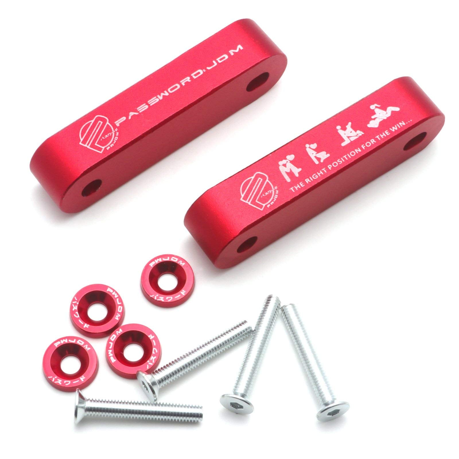 Xotic Tech Jdm Front Hood Vent Space Riser Spacer Modification Kit, Aluminum Alloy Billet Compatible With Honda Civic Crx, Acura