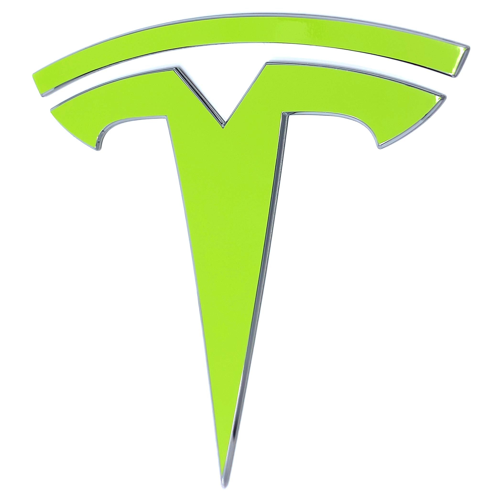 Custom Cut Graphics Logo Decal Stickers for Tesla Model Y (2020-2025) - 11-pc Set, Gloss Lime Green, Vinyl Material