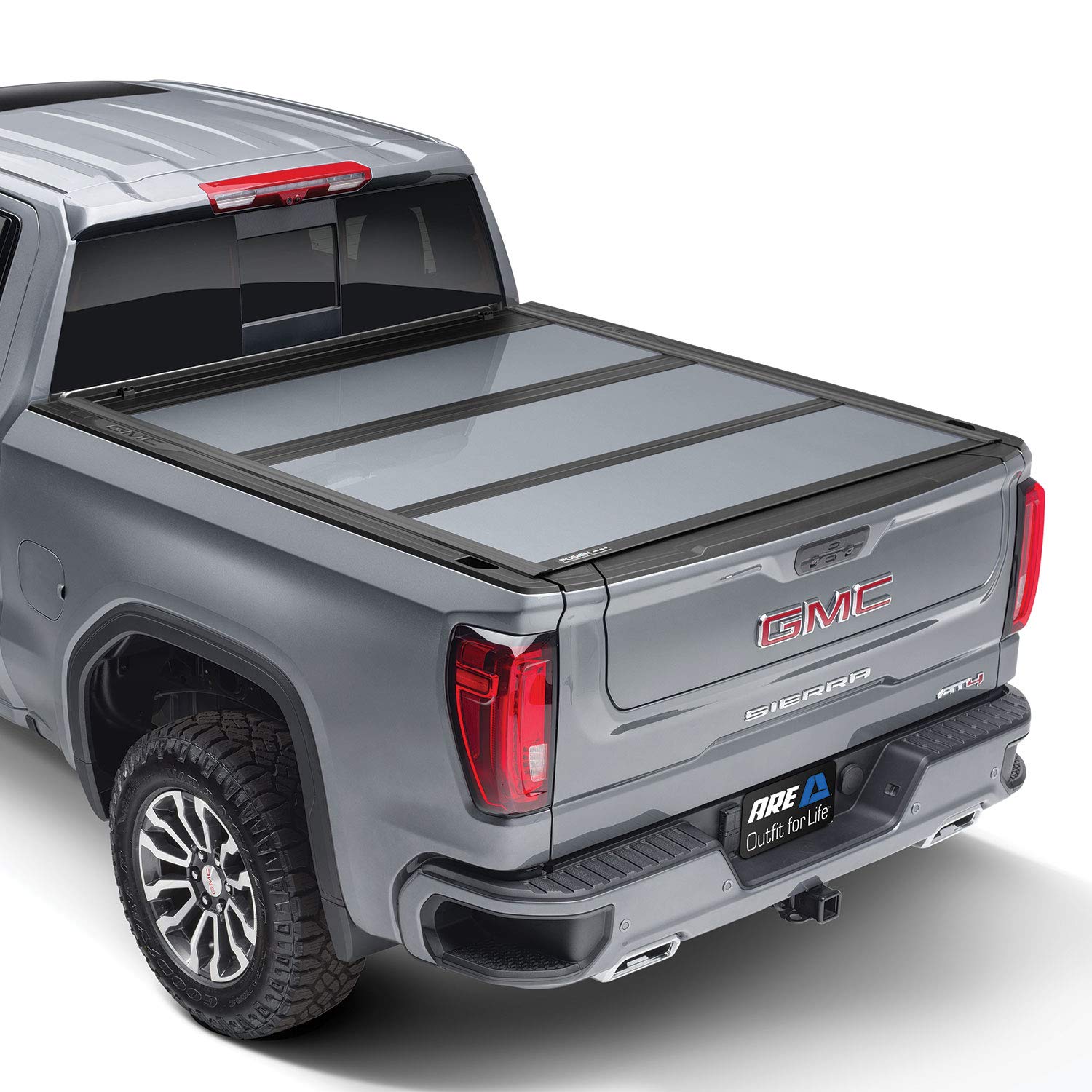 A.R.E. Fusion Painted Hard Fold Truck Bed Tonneau Cover | Ar12018L-G1W | Fits 2014 - 2019 Chevy/Gmc Silverado/Sierra (Does Not Fit Dually) 5' 8' Bed (69.3' ), Paint Code: G1W Abalone White
