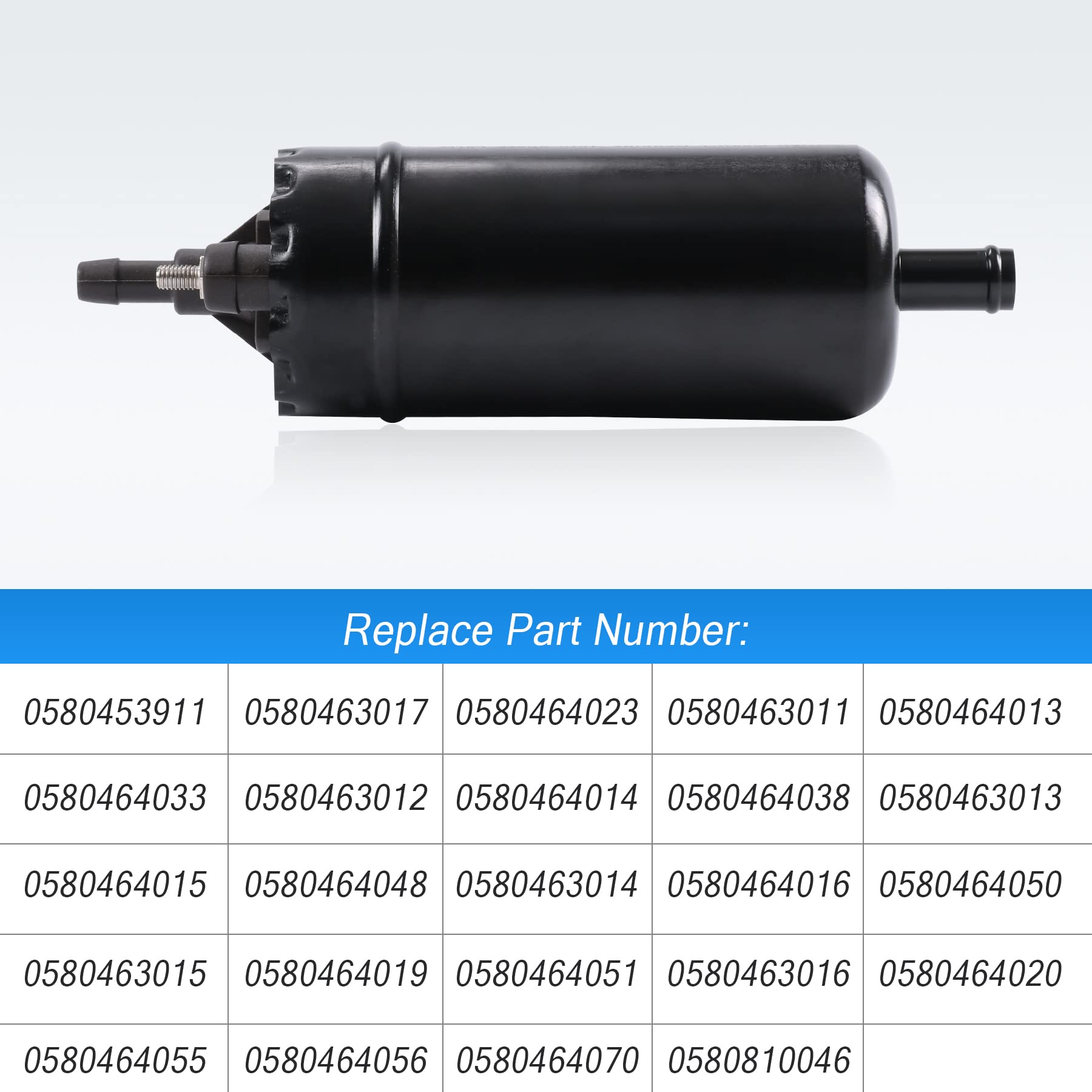 JDMSPEED Fuel Pump 12V High Pressure Alloy Steel Black E446 Replacement for 0580464070, 0580453911, 0580463017, 0580464023