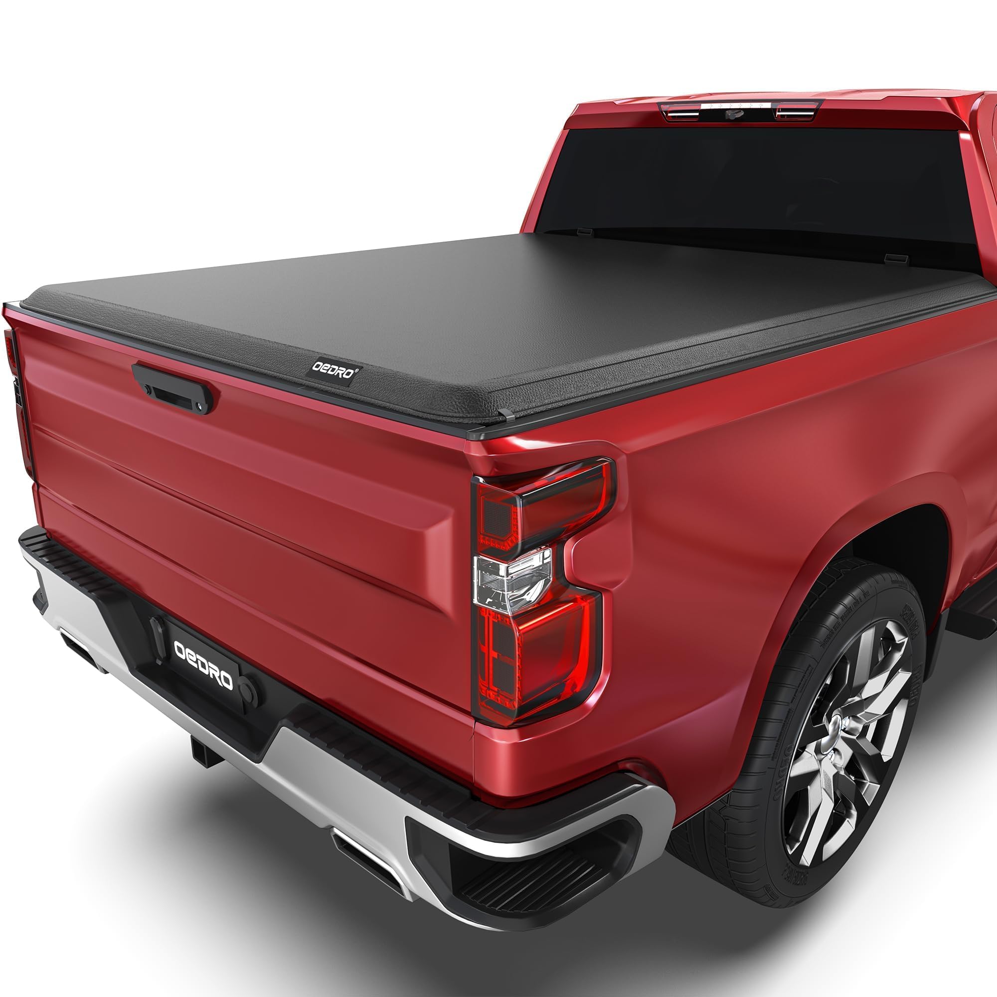 oEdRo Soft Roll Up Truck Bed Tonneau Cover Compatible with 2019-2025 Chevy Silverado 1500 / GMC Sierra 1500 New Body Style, Flee