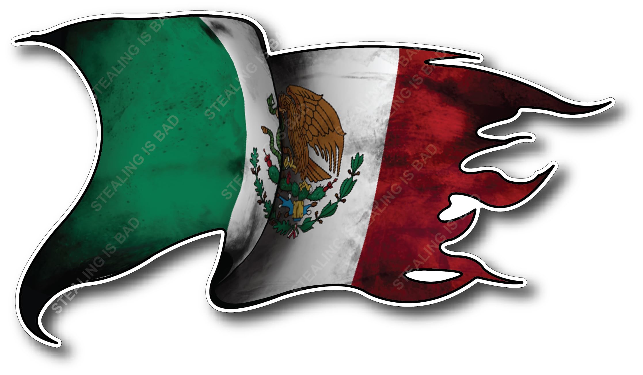 Mexico Mexican Pride Country Flag Window Decal Bumper Sticker Car Truck Suv