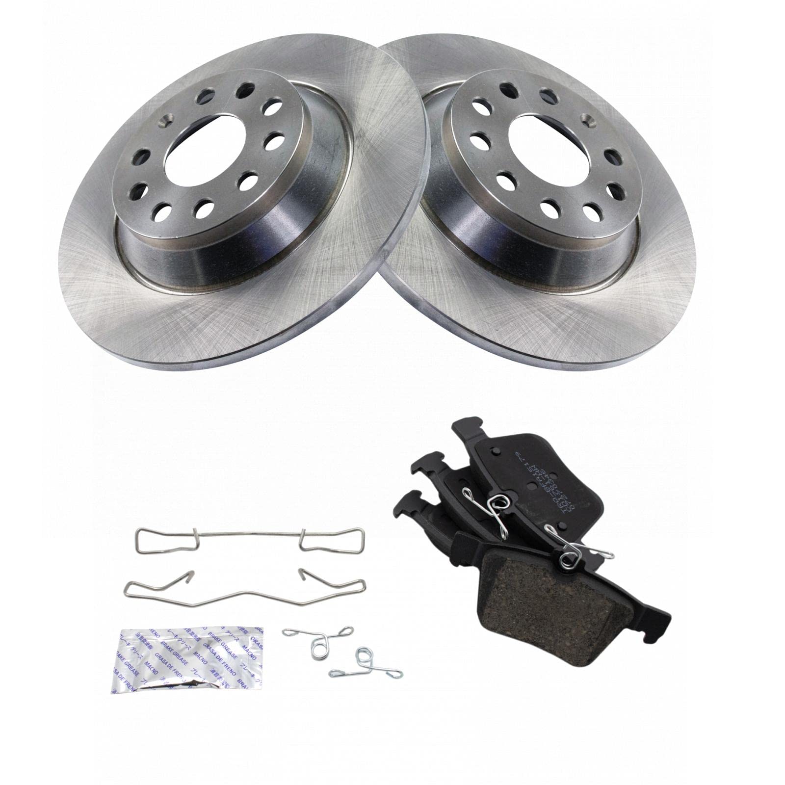 TRQ Rear Brake Pad & Rotor Kit Brake Pads Brake Rotor Ceramic Compatible with 2016-2021 Audi TT Quattro 2019-2021 Volkswagen Jet