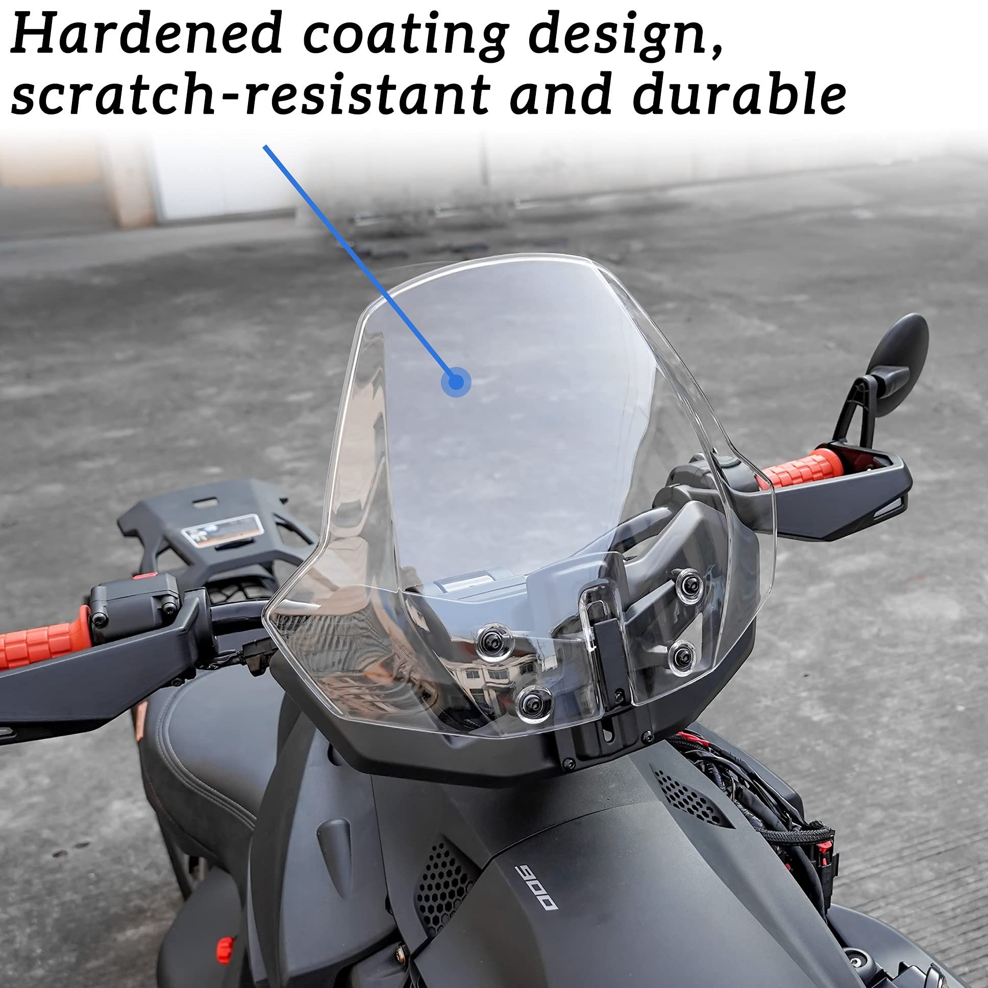 SAUTVS Adjustable Front Windshield for Can-Am Ryker 600/900 - Clear Polycarbonate Hard Coated, Fits All Models (1PC)