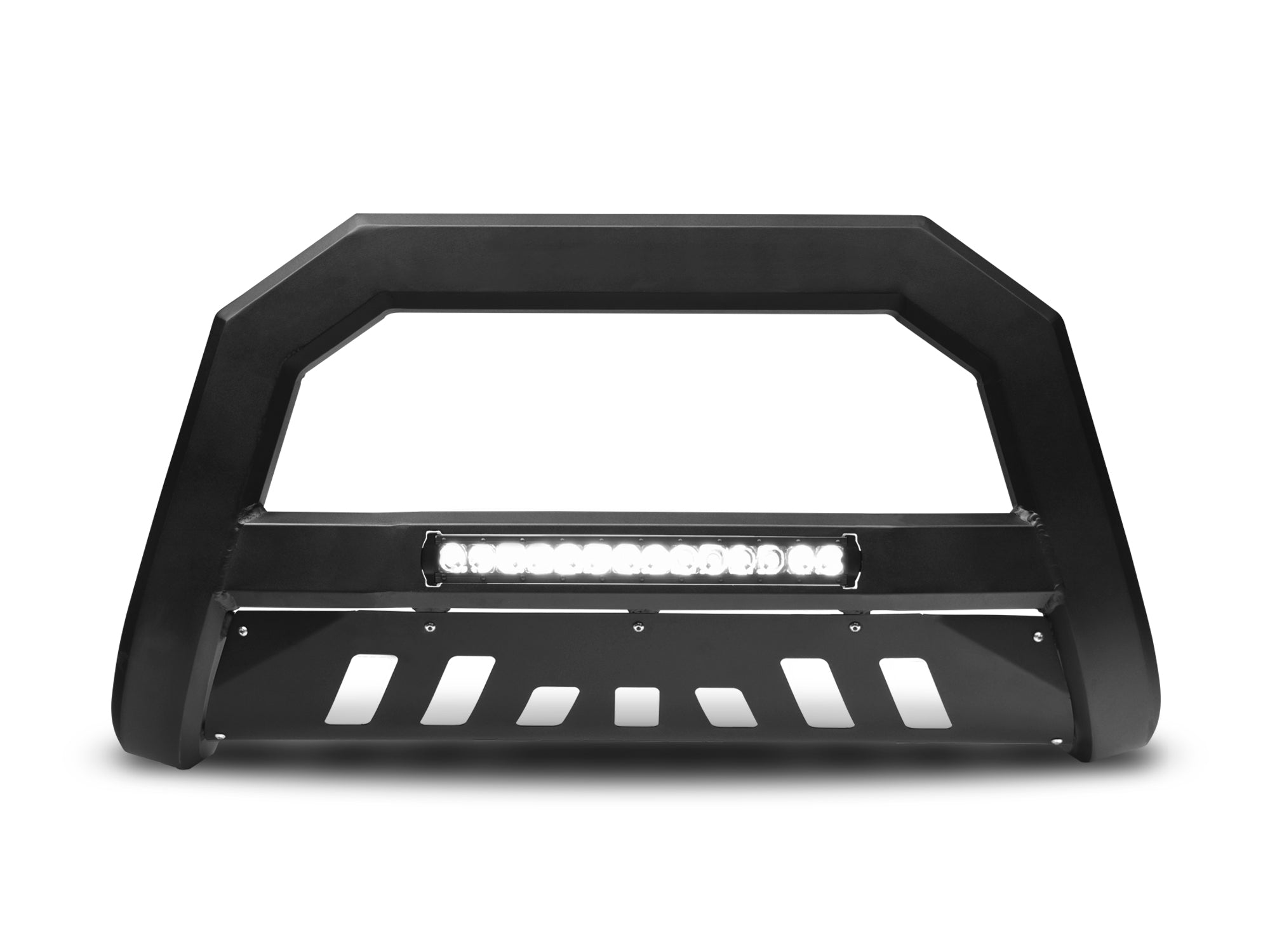 Armordillo 2004-2015 Nissan Titan Ar Series Bull Bar W/Led - Matte Black W/Aluminum Skid Plate