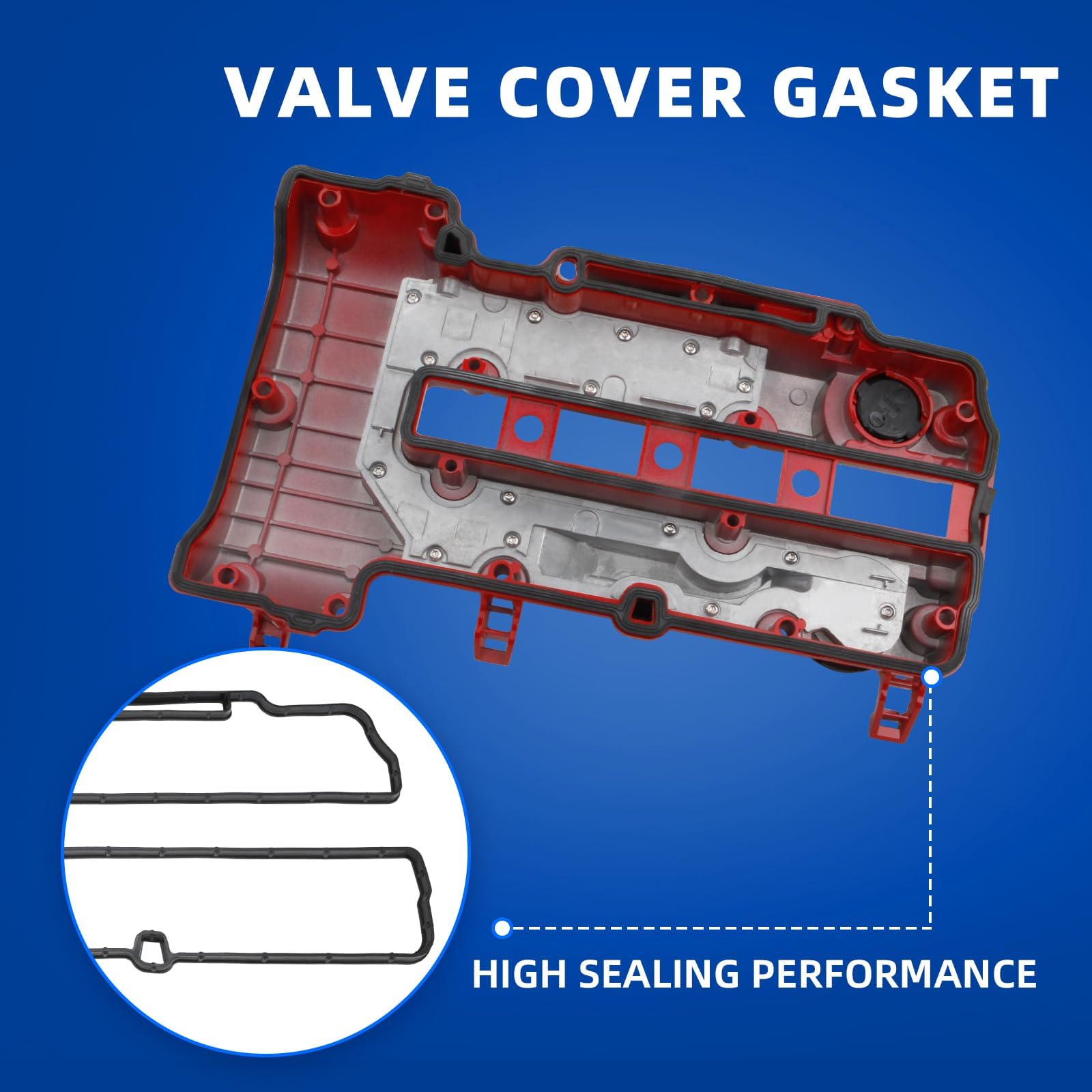 MITZONE Aluminum Valve Cover for Chevrolet Cruze/Sonic/Trax/Volt/Buick Encore/Cadillac ELR 2011-2019, 1.4L Turbo, Red Upgrade Model