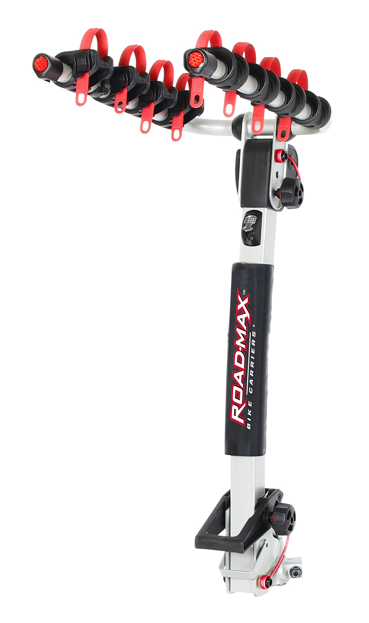 Trimax Road-Max RMRB4X Deluxe 4-Bike Carrier, Silver, Rubber Material, Hitch Mount