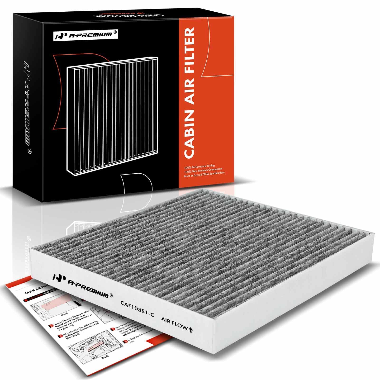 A-Premium Cabin Air Filter With Activated Carbon Compatible With Hyundai Sonata 2006-2008, Santa Fe 2007-2009, Azera 2006-2009 &