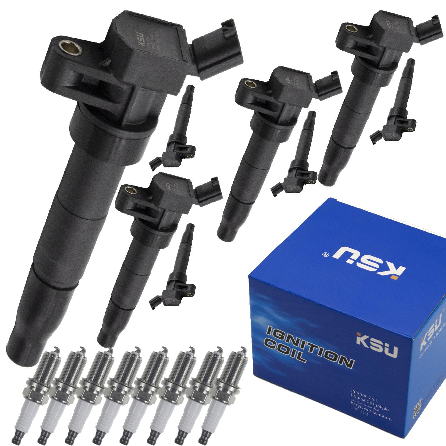 KSU Coil pack & Spark Plug compatible with Hyundai Equus 4.6L V8 2011