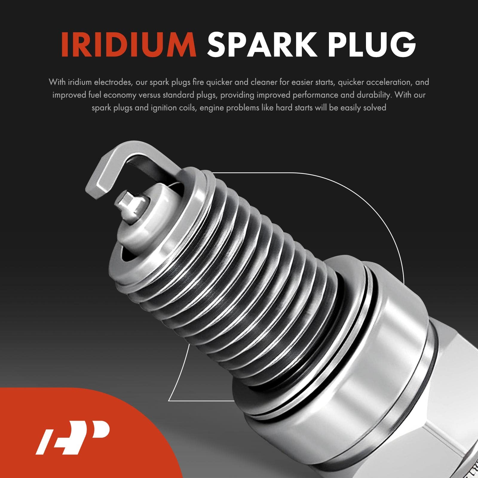 A-Premium Set Of 4 Ignition Coil Pack And Iridium Spark Plugs Compatible With Toyota Prius 2001-2009, Yaris 2006-2018, Echo 2000