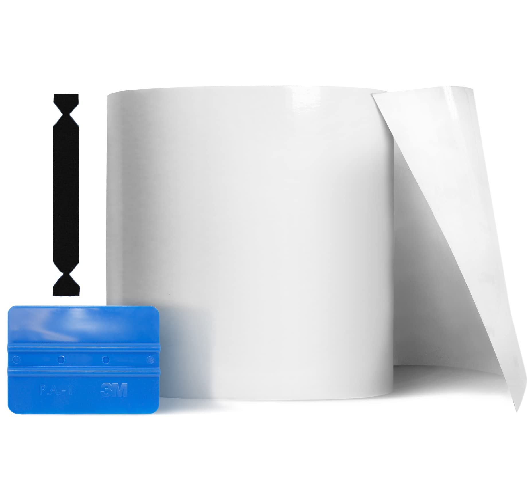 Vvivid Clear Paint Protection Bulk Vinyl Wrap Film 12 Inch Including 3M Squeegee And Black Felt Applicator (Bulk Roll - 12 Inch X 20Ft)