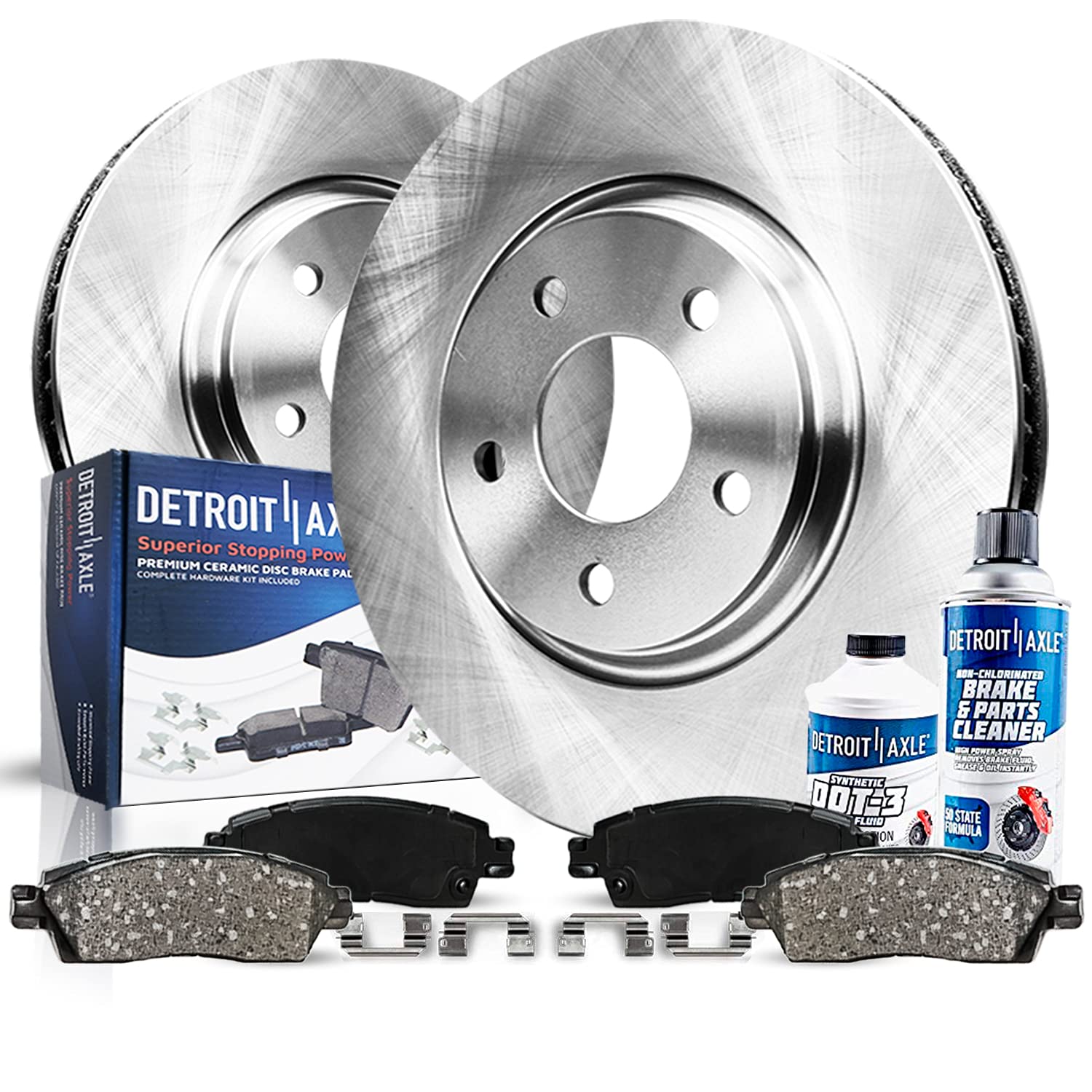Detroit Axle - Front Brake Kit for 2004 2005 Kia Sedona Replacement Disc Brake Rotors Ceramic Brakes Pads Front Kit