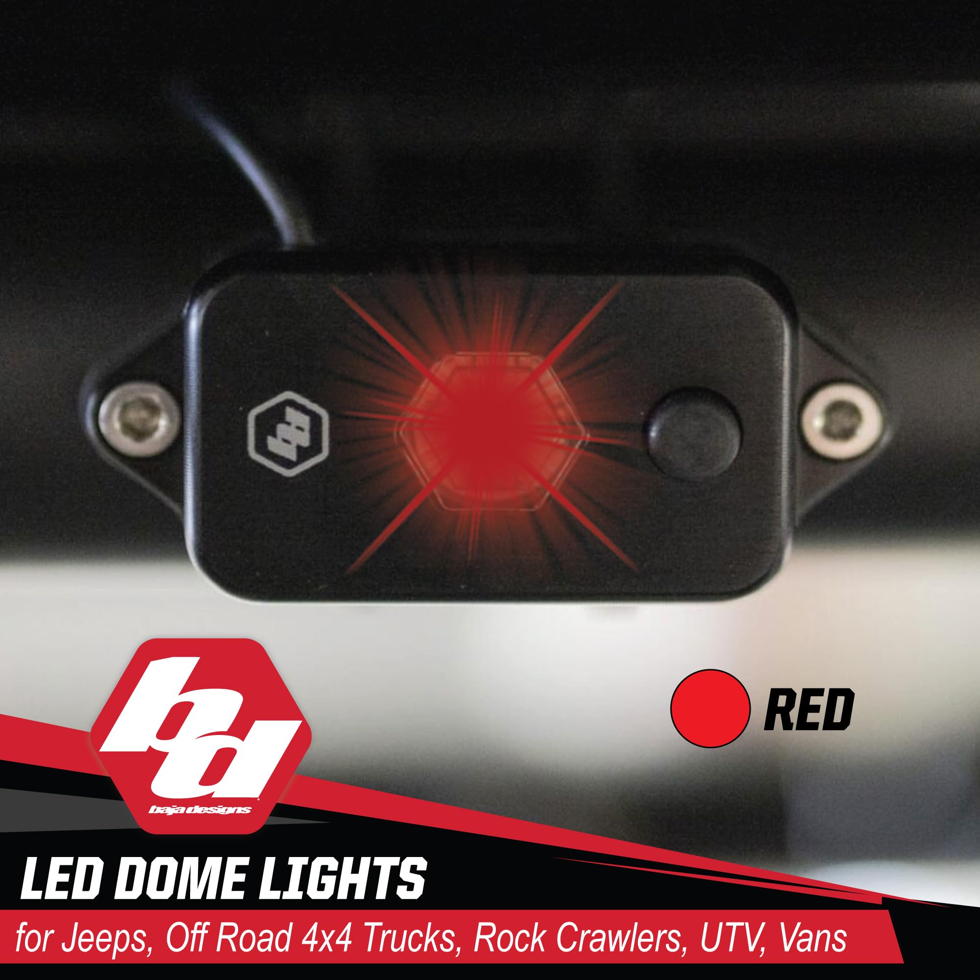 Baja Designs LED Dome Light with Switch (Red)
