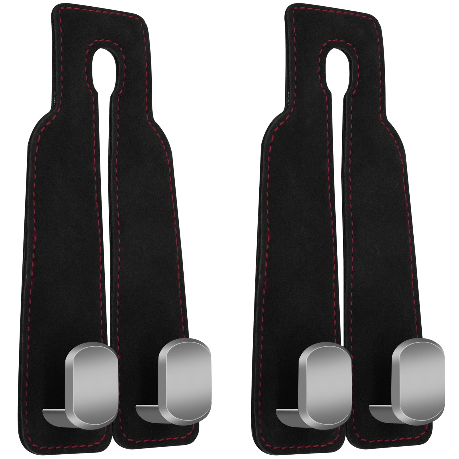 2Pcs Car Hooks For Headrest, Car Seat Hooks Purse Hook For Car, Double Headrest Hooks Purse Holder & Mobile Phone Holder, Car Ha