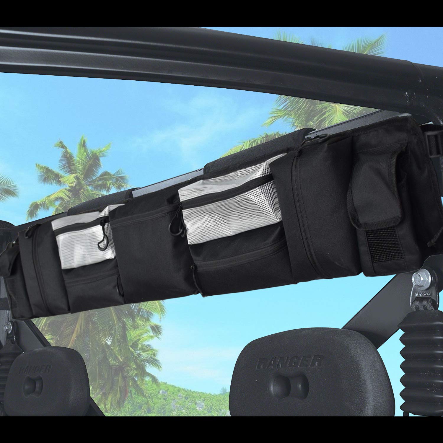 Mydays Utv Roll Cage Organizer Case, Cargo Rear Storage Bag Gear Bags,Tools Storage Solution For Most Full Size Utvs, Polaris, Y
