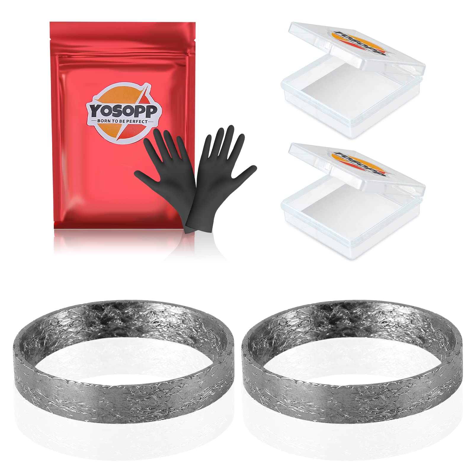 Yosopp Cone Exhaust Gasket For Harley, Made Of Graphite & Steel Mesh - Fits 1984-Later Most Harley Davidson Bikes: Touring, Spor