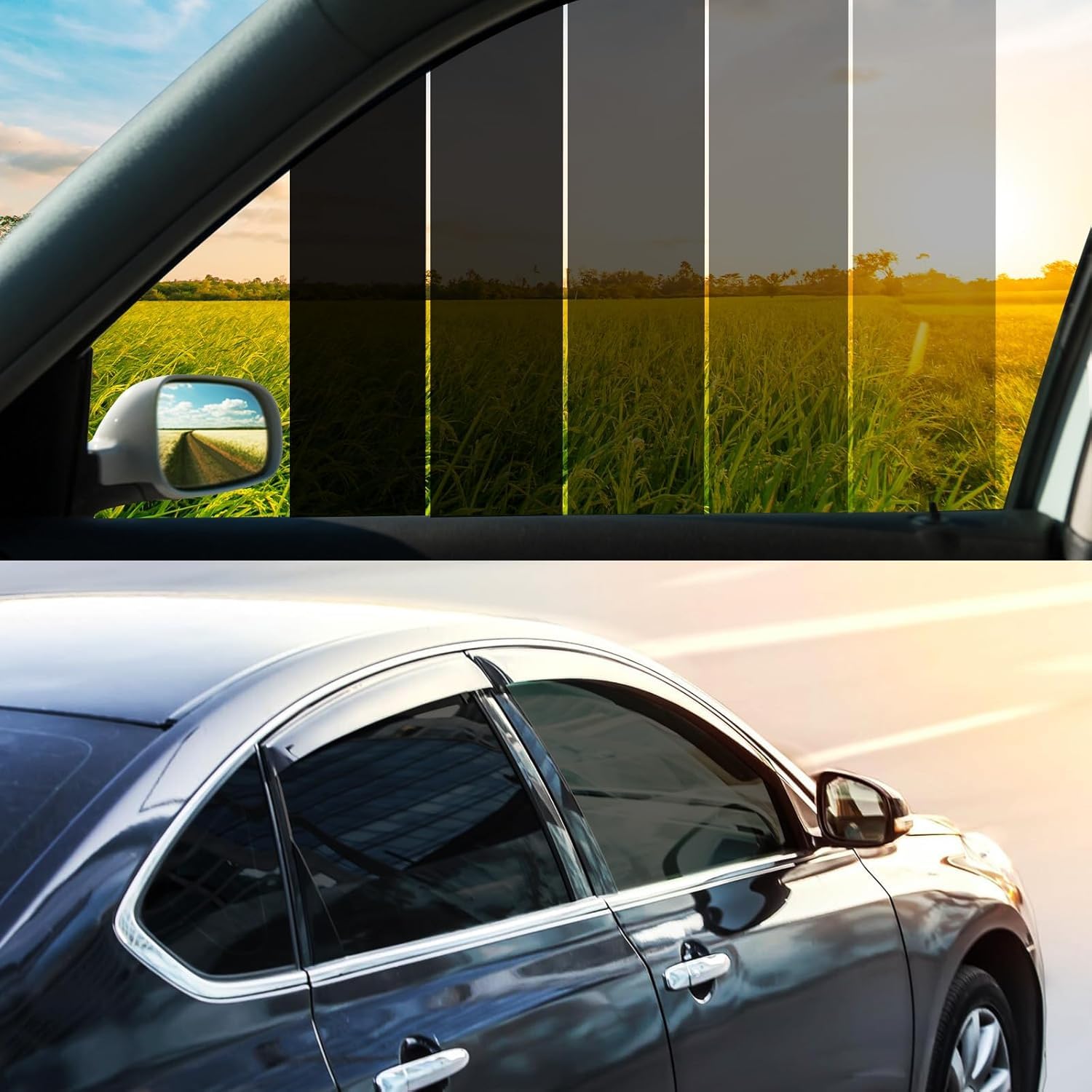 Vepagoo 35% VLT Ceramic Car Window Tint Film (20'' x 15FT) - Heat & Glare Reduction, Blocks UV & IR Rays, Scratch Resistant, Pri